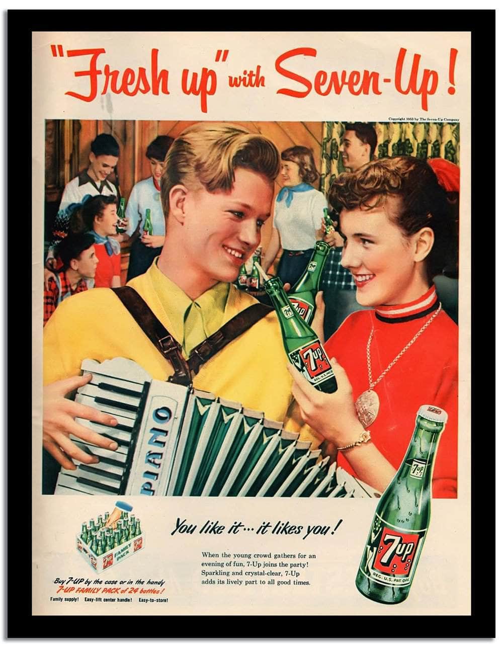 Fresh Up Whit Seven Up  Vintage Poster - Image 2