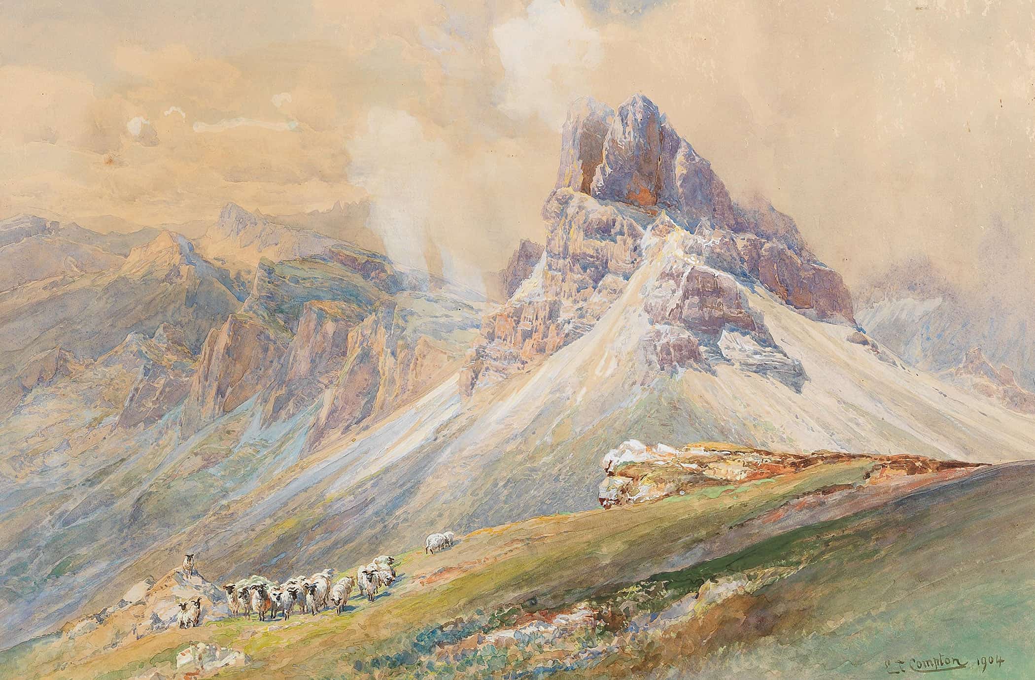 From The Dolomites by Edward Theodore Compton - Image 2