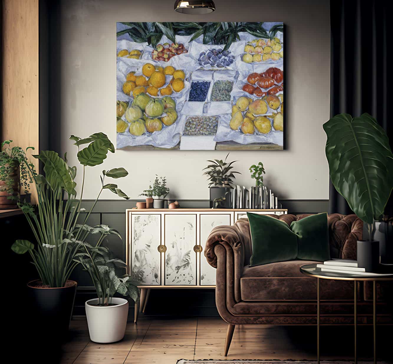 Fruit Displayed On A Stand By Gustave Caillebotte - Image 2