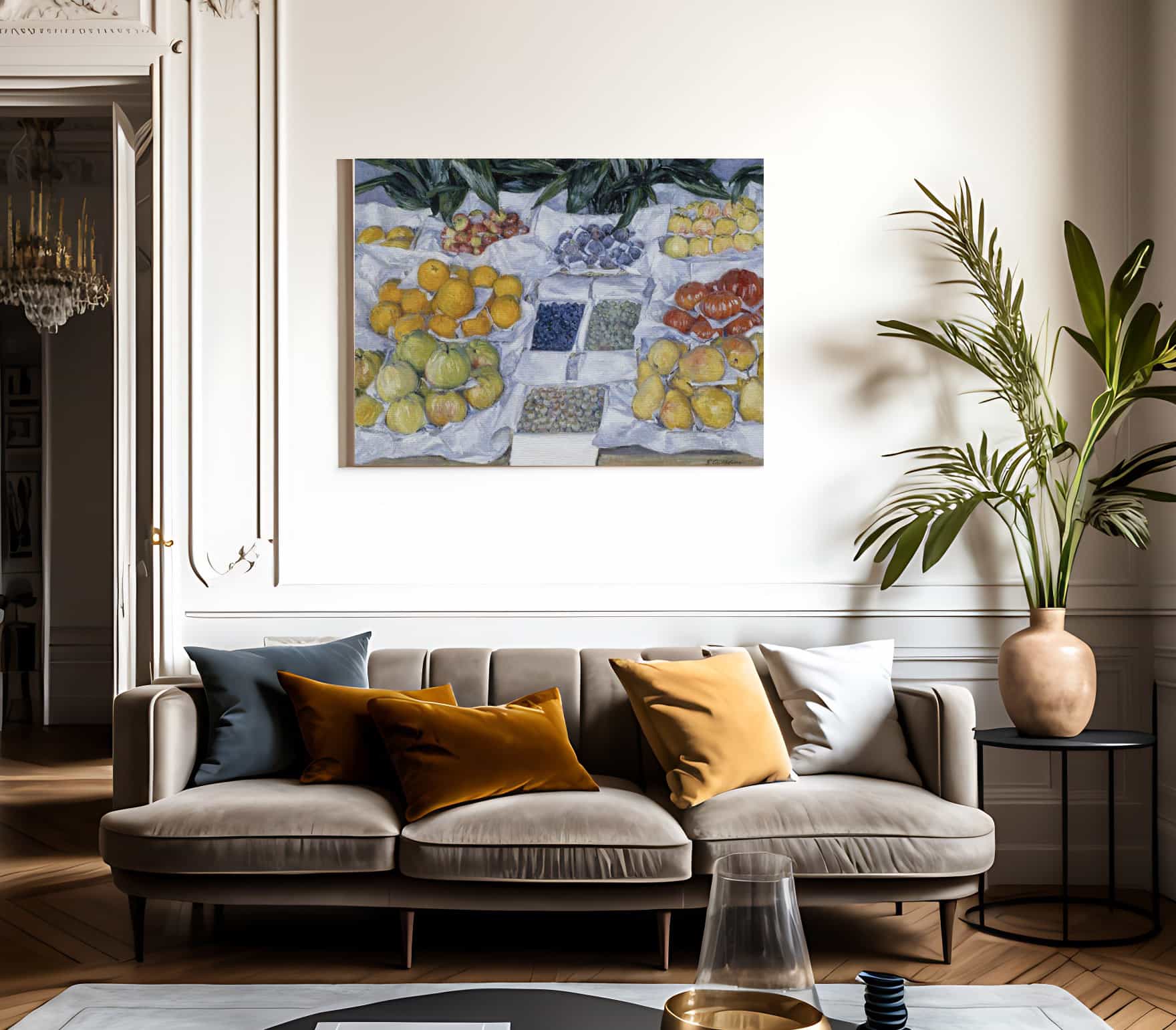 Fruit Displayed On A Stand By Gustave Caillebotte - Image 3