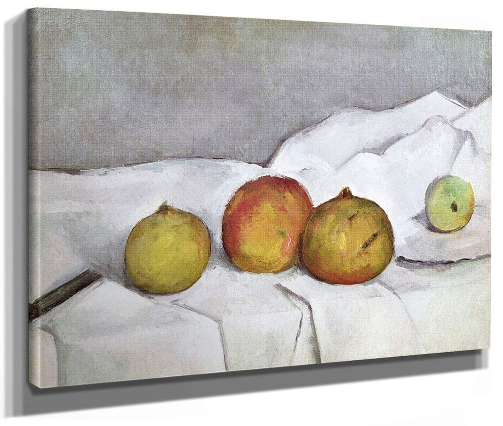 Fruit On A Cloth By Paul Cezanne