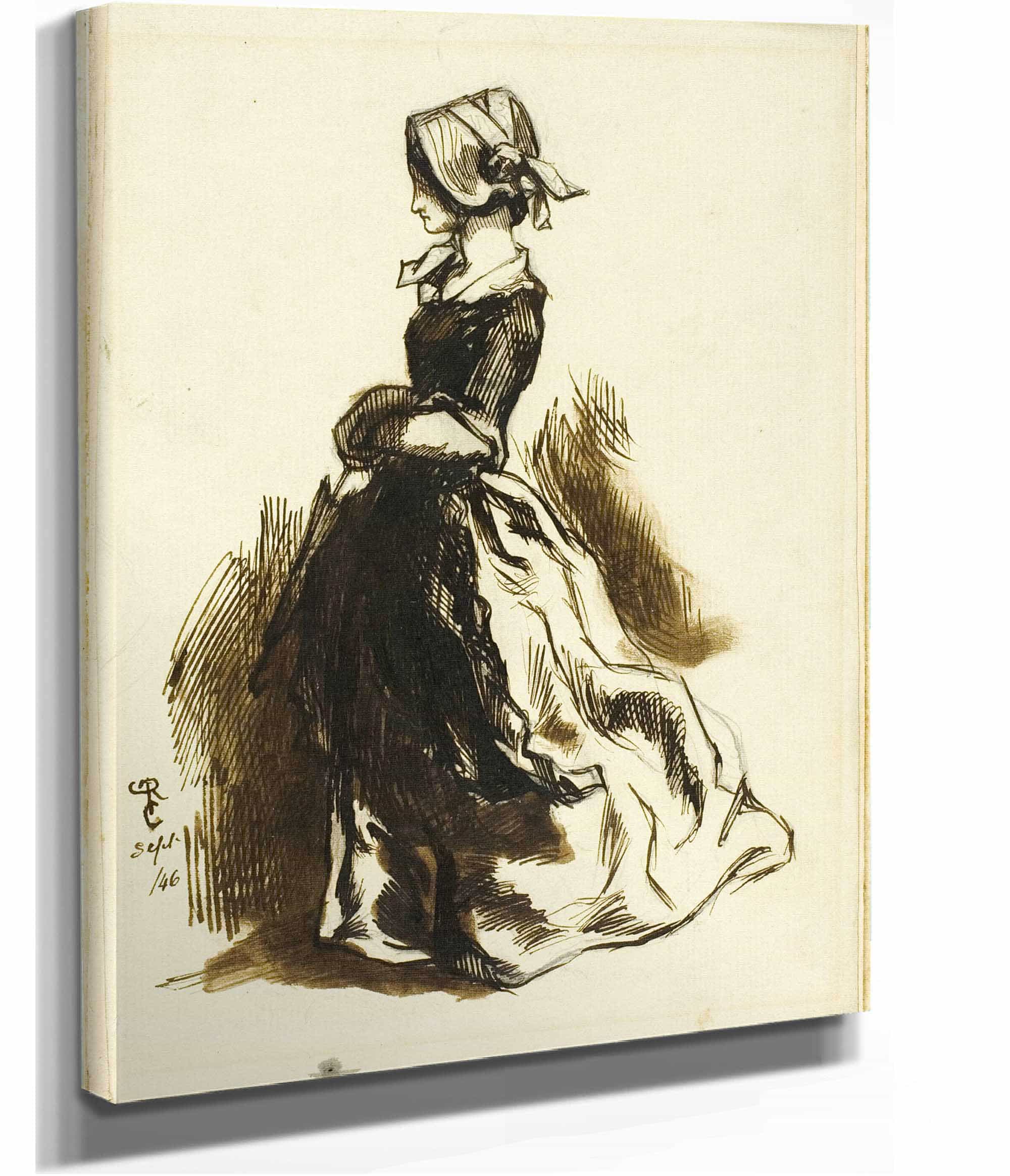 Full Length Portrait Of A Woman by Dante Gabriel Rossetti - Image 2