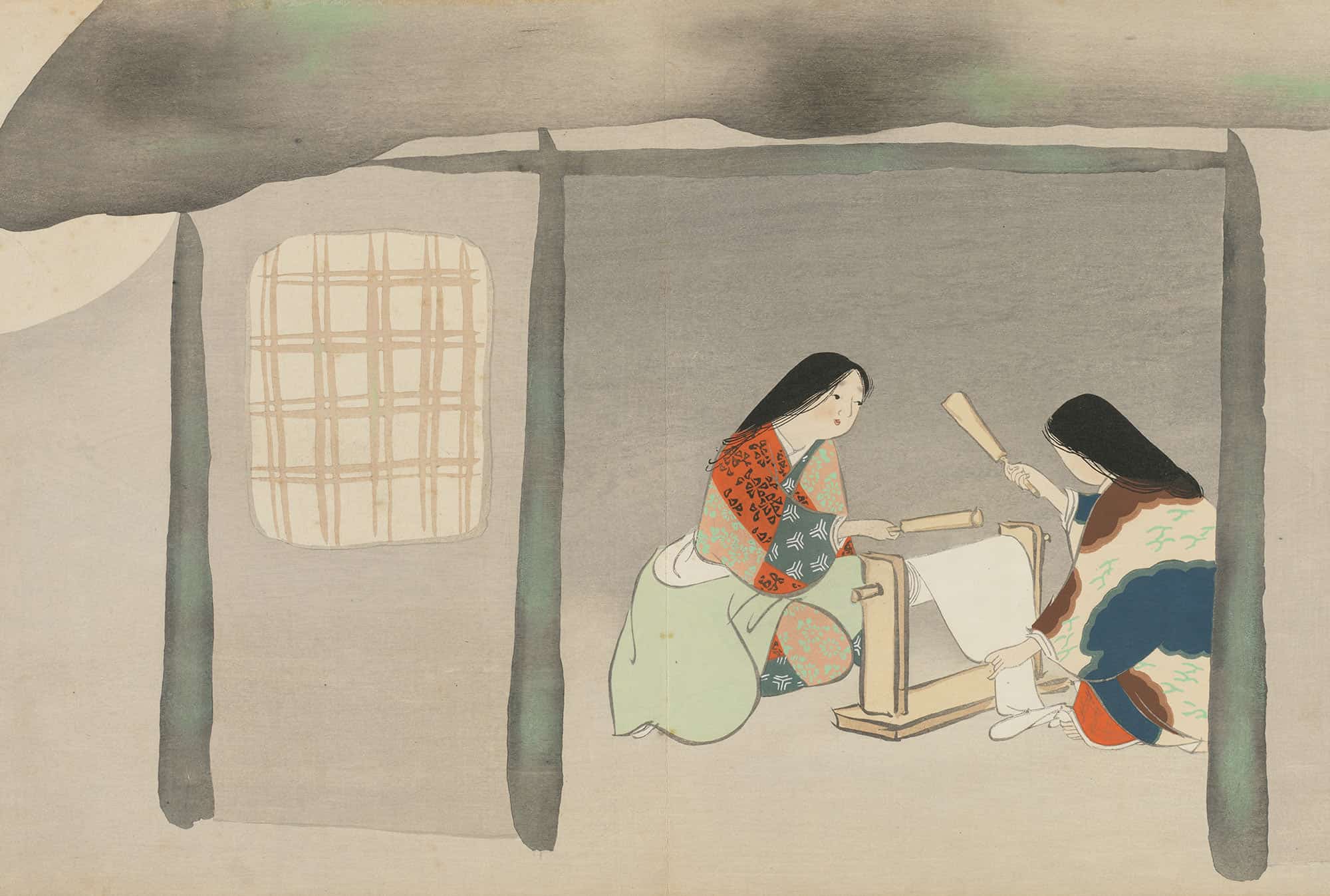 Fulling Silk Uchiginu by Kamisaka Sekka