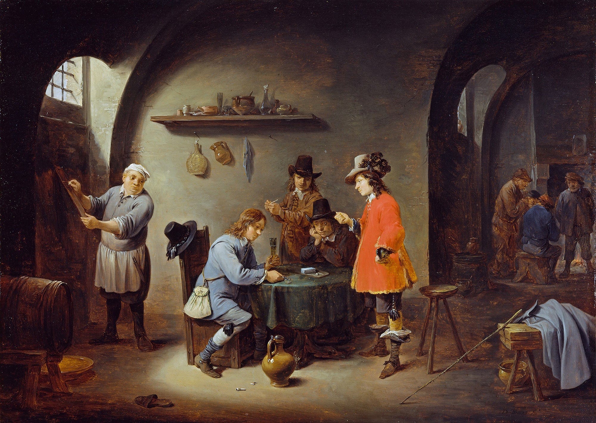 Gambling Scene At An Inn Late S by David Teniers The Younger - Image 2