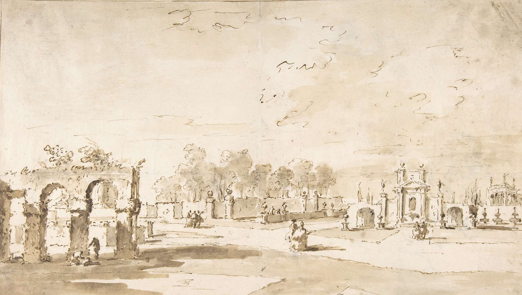 Gardens Of The Villa Correr Near Stra by Francesco Guardi - Image 2