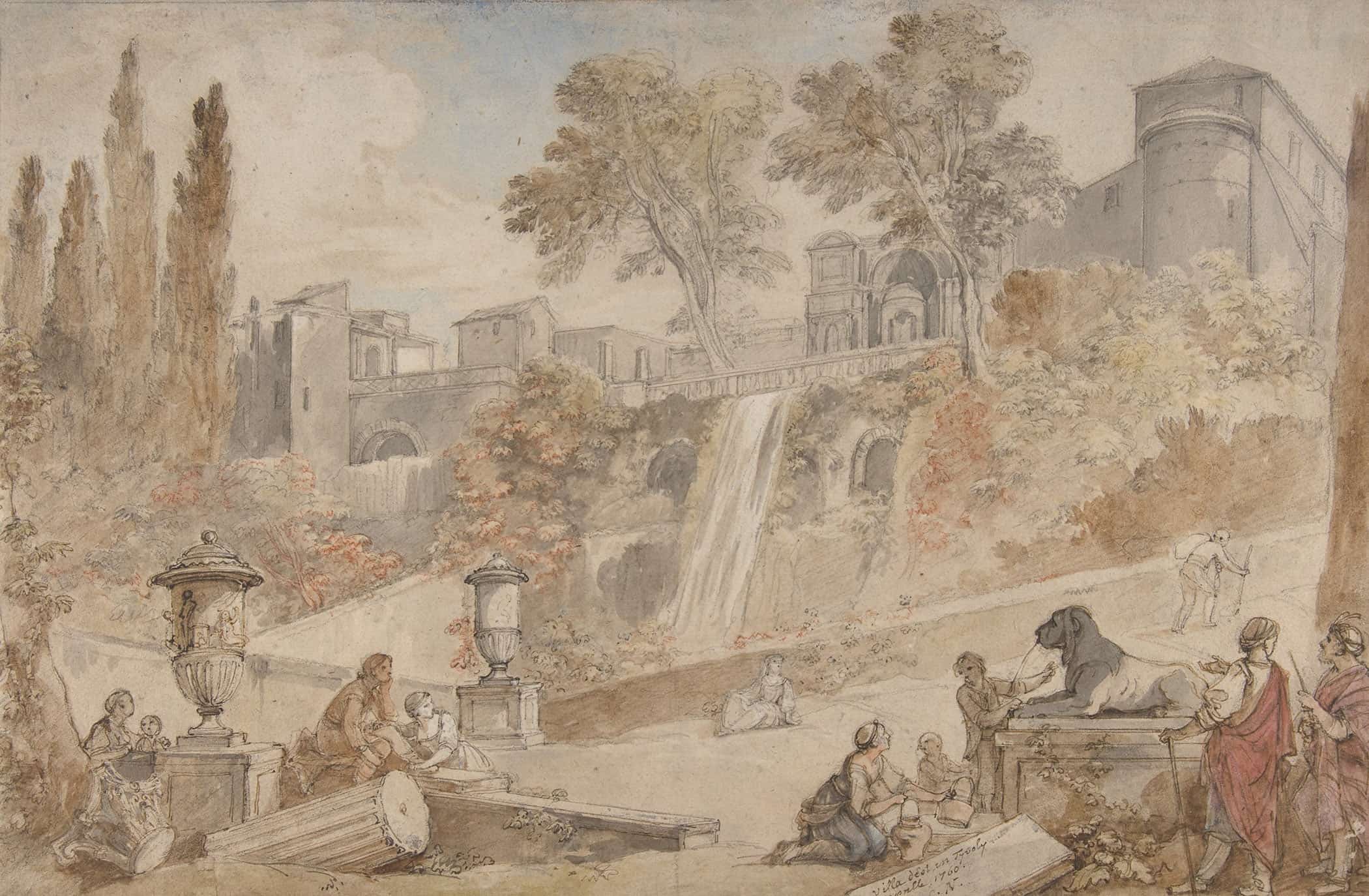 Gardens Of The Villa Deste At Tivoli by Charles Joseph Natoire - Image 2