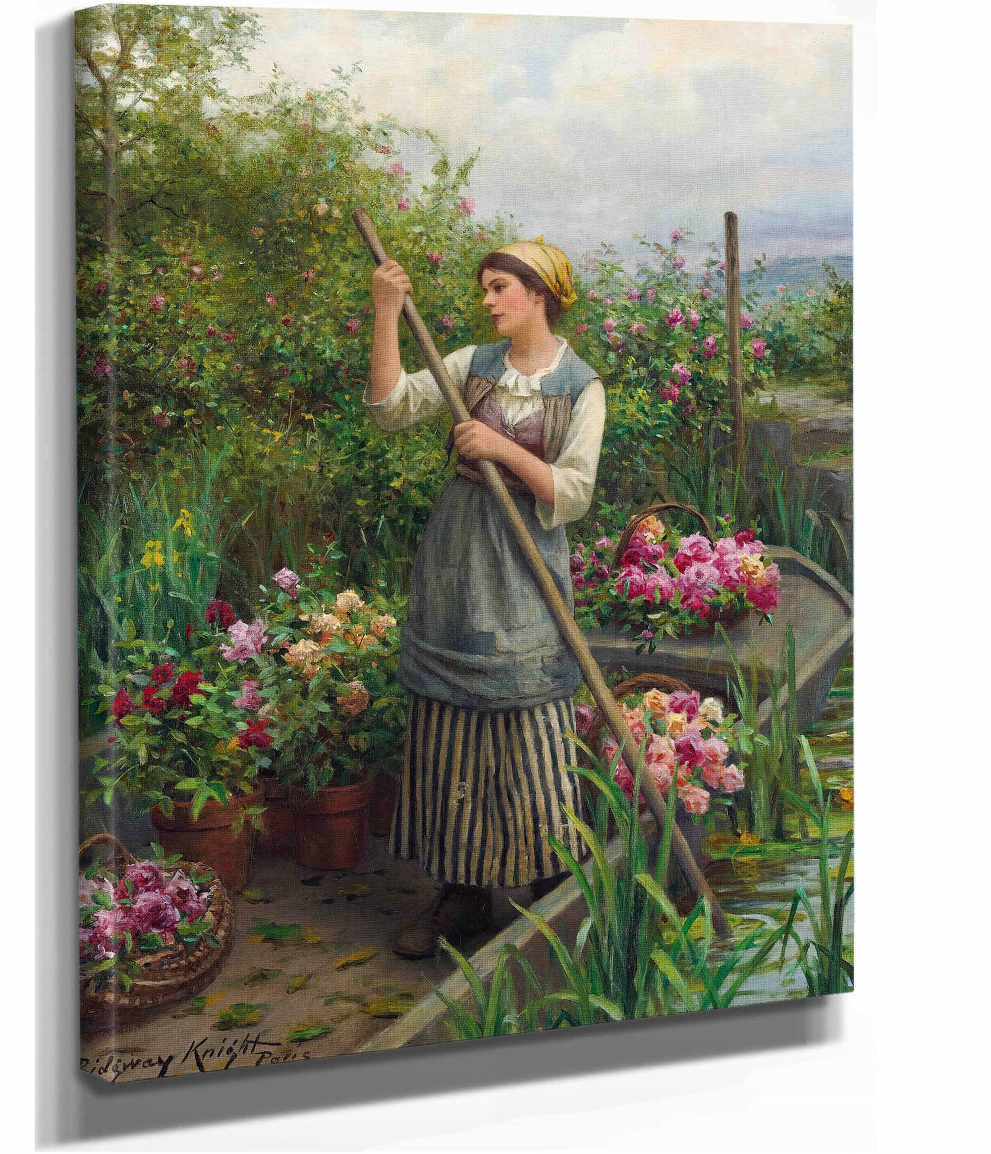 Gathering Flowers Along The River by Daniel Ridgway Knight - Image 2