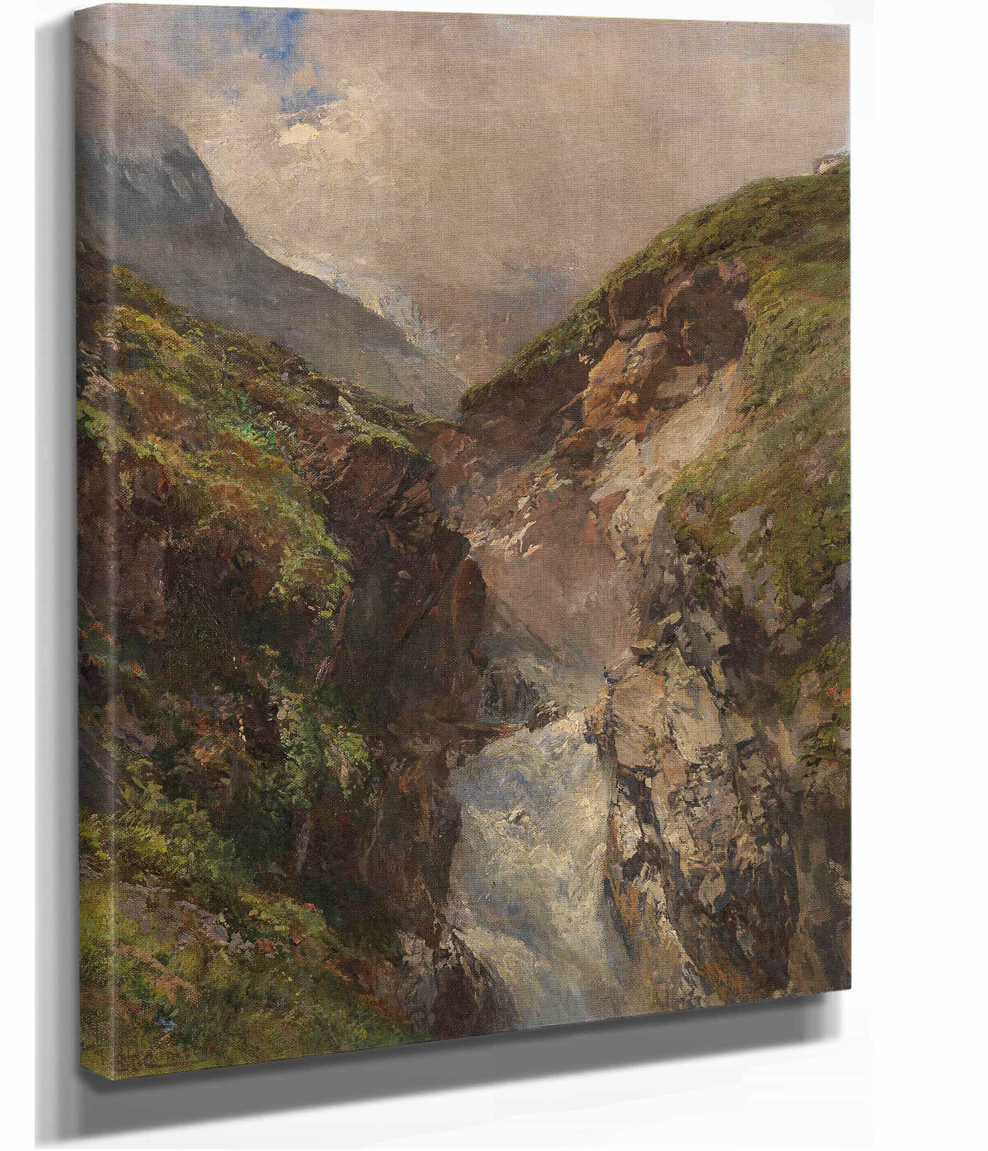Gebirgsschlucht Mit Tosendem Wasserfall by Edward Theodore Compton - Image 2