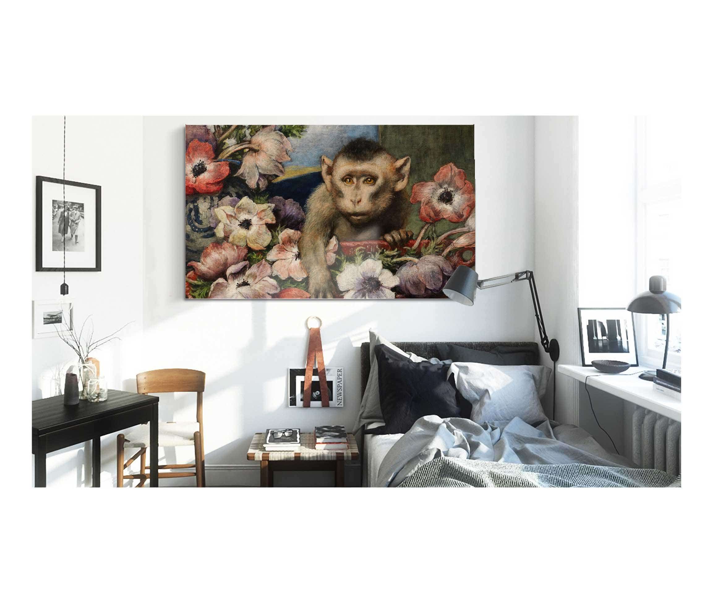 Geburtstagsblumen Affe Mit Anemonen by Gabriel Von Max - Image 3