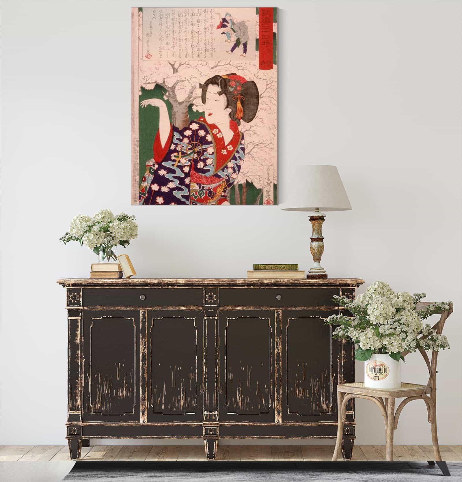 Geisha By Cherry Trees At Pm by Tsukioka Yoshitoshi - Image 4