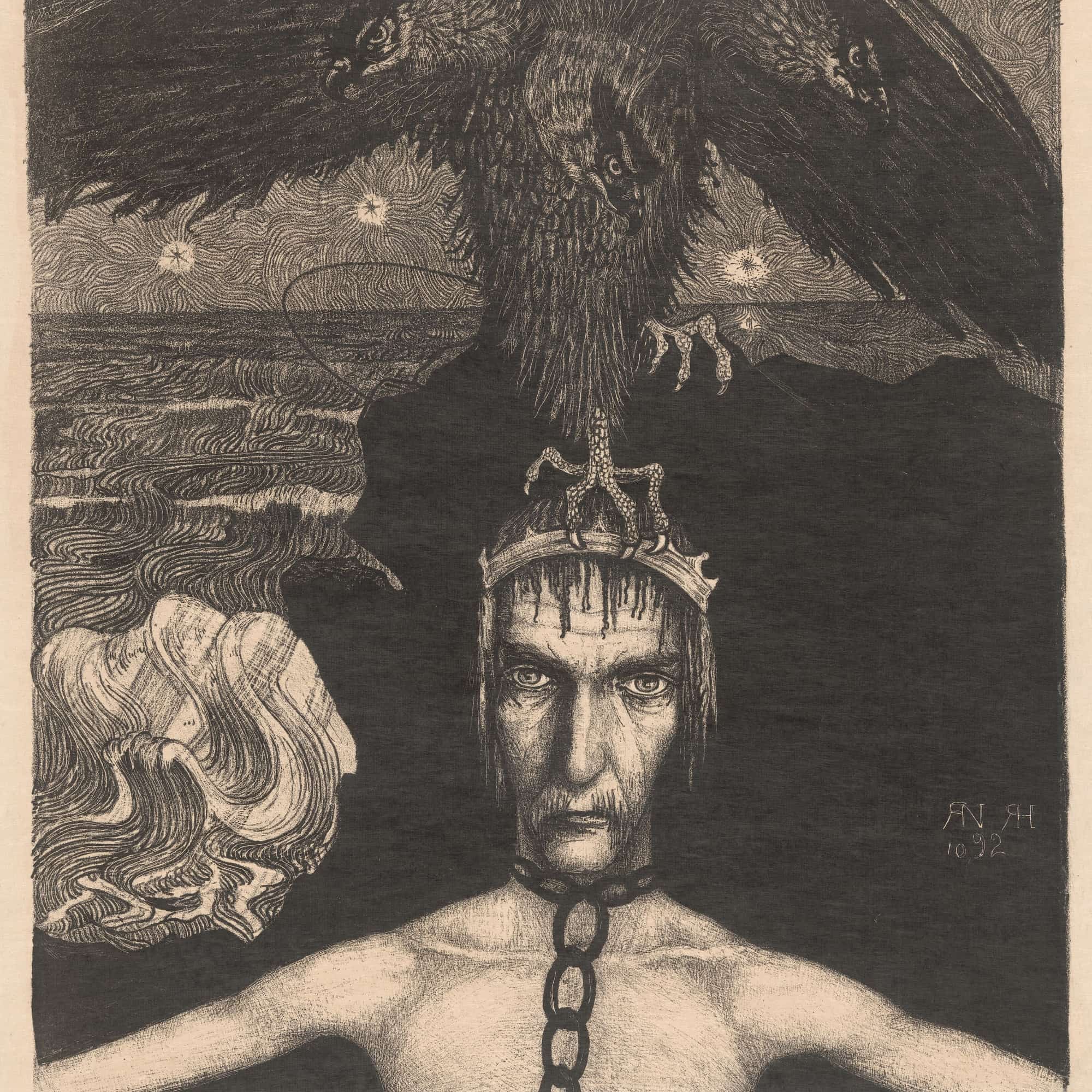 Geketende Man Met Driekoppige Roofvogel Op Het Hoofd by Richard Nicolaus Roland Holst - Image 4