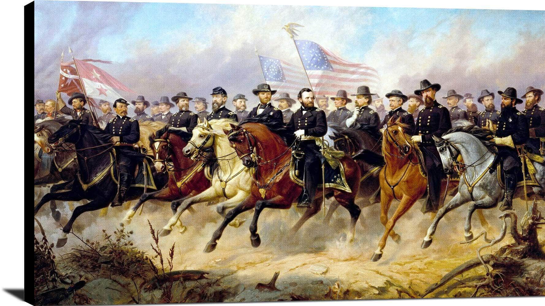 General Grant And His Generals Painting Ole Peter Hansen Balling Canvas Art - Image 2