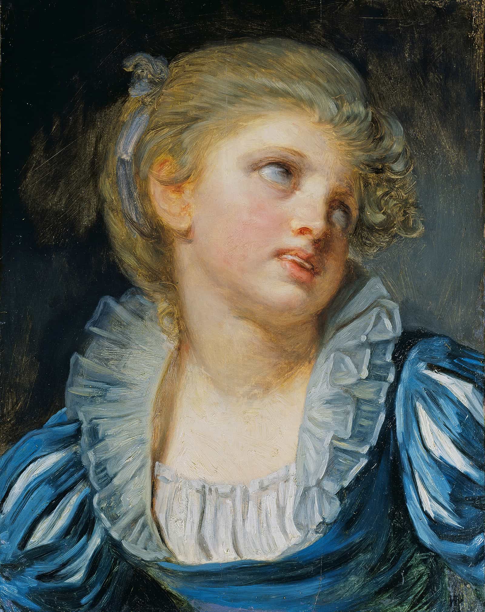 Girl In A Blue Dress by Jean Baptiste Greuze - Image 2