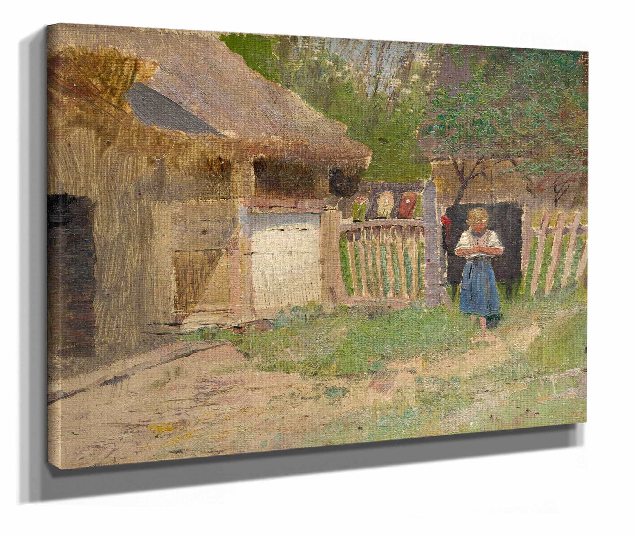 Girl In A Farmyard by Ladislav Mednyanszky