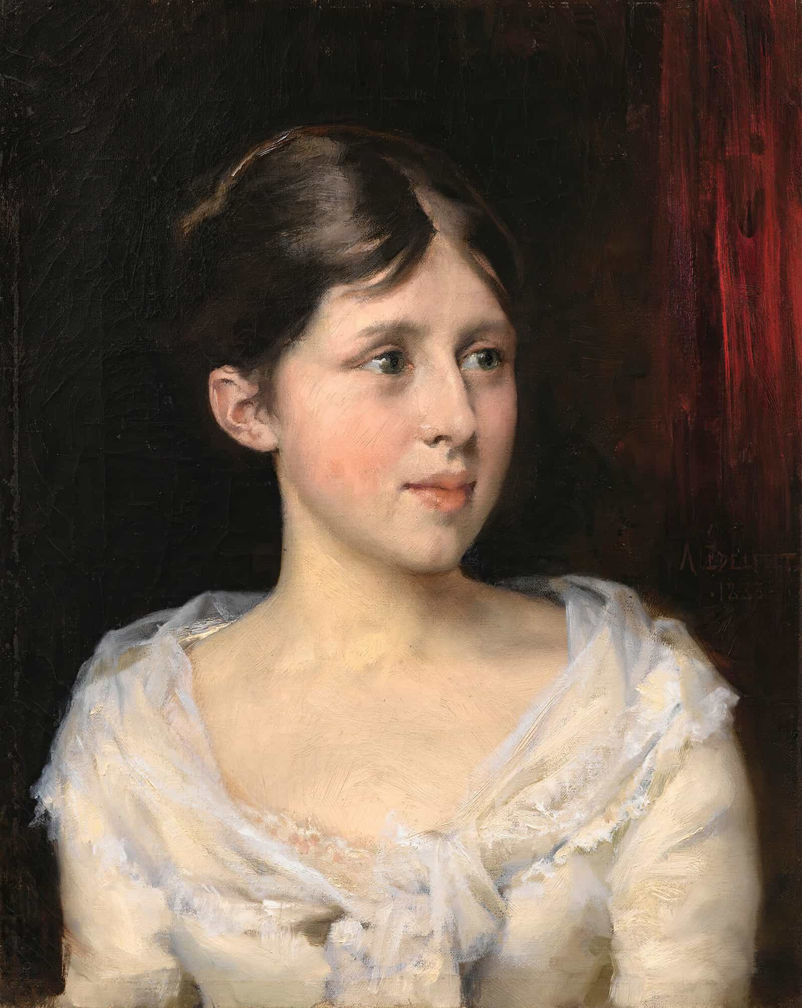 Girl In A White Dress by Albert Edelfelt