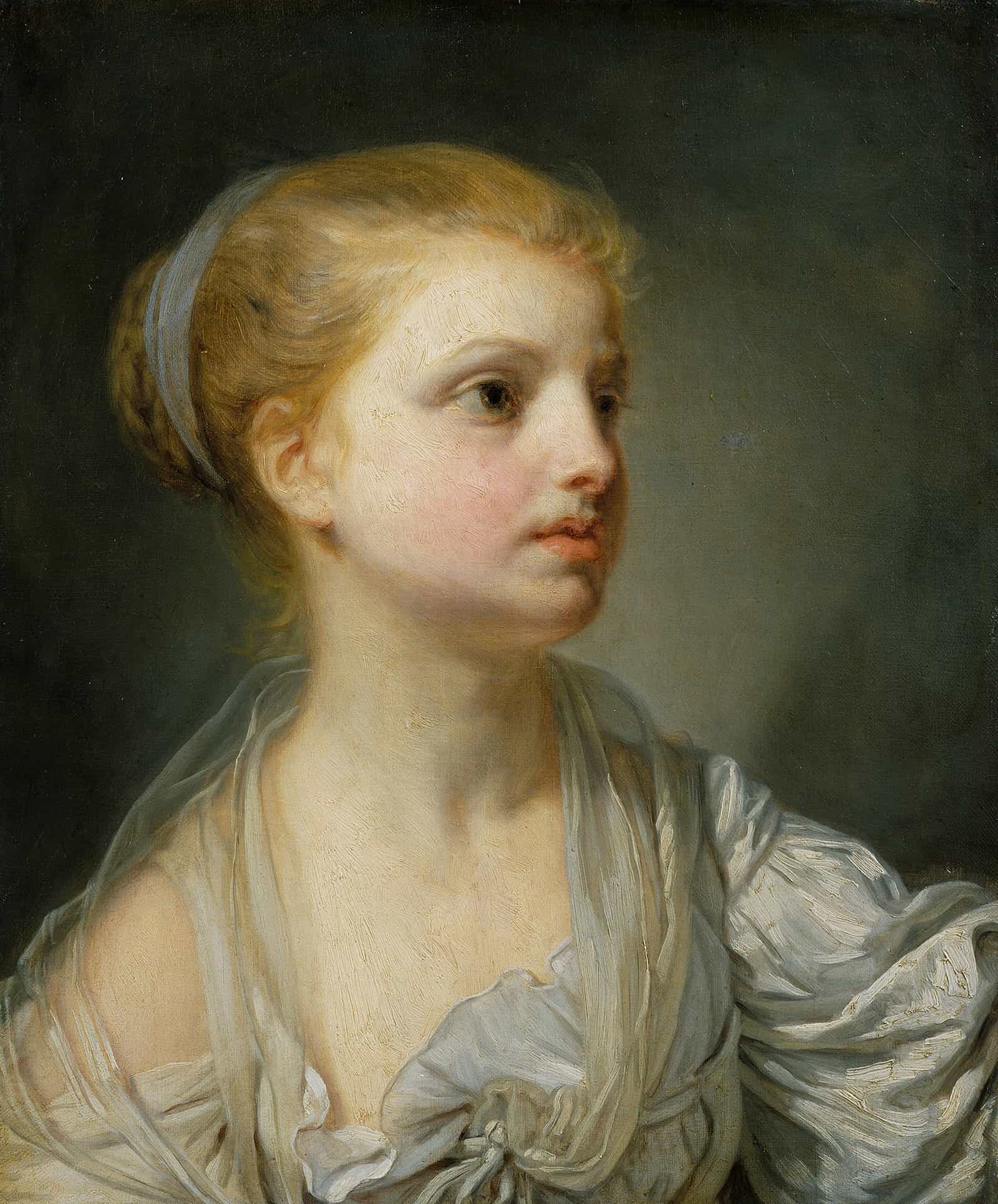 Girl In A White Dress by Jean Baptiste Greuze - Image 2