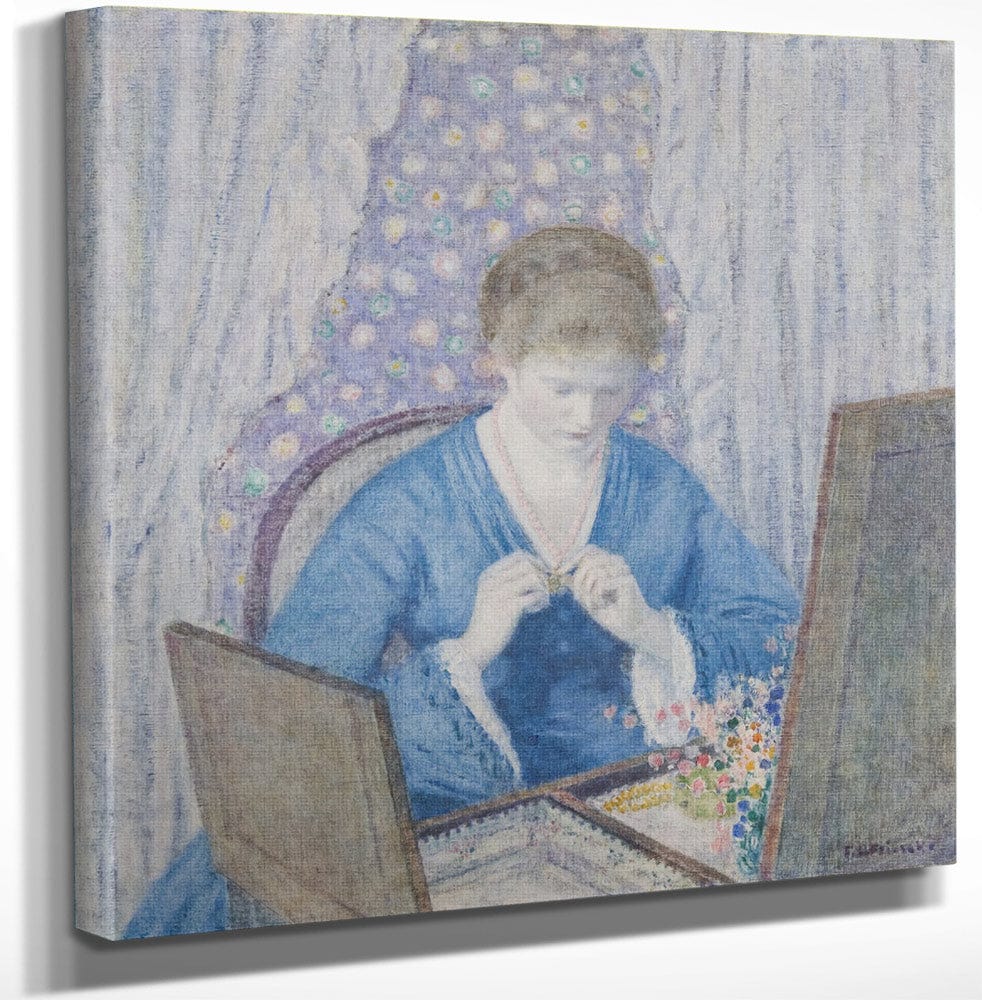 Girl In Blue By Frederick Carl Frieseke
