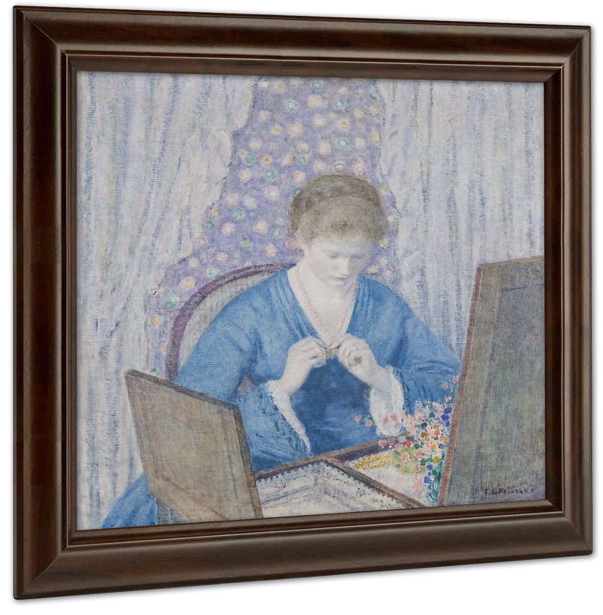 Girl In Blue By Frederick Carl Frieseke - Image 4