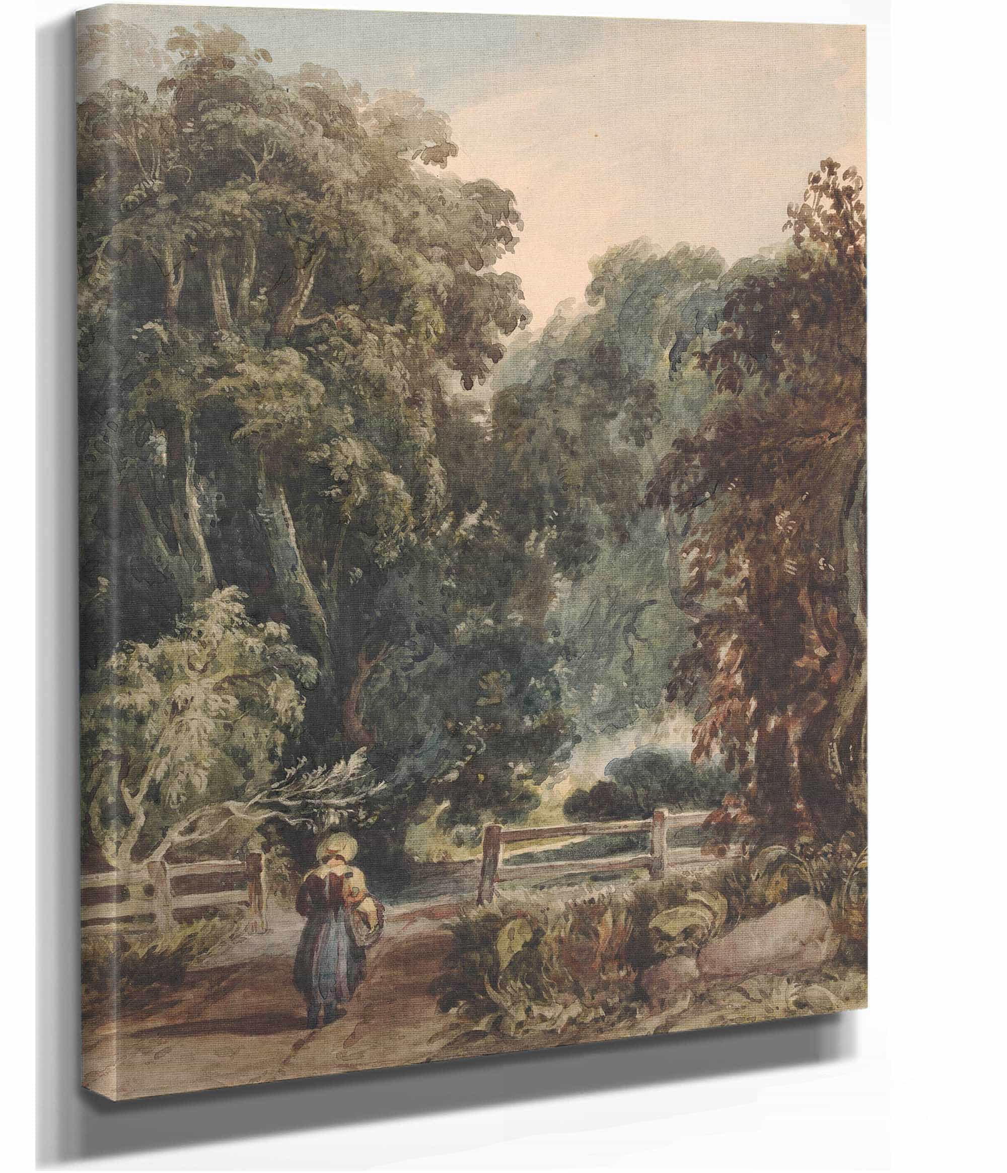 Girl On Lane Entering Wooded Area by Thomas Sully - Image 2