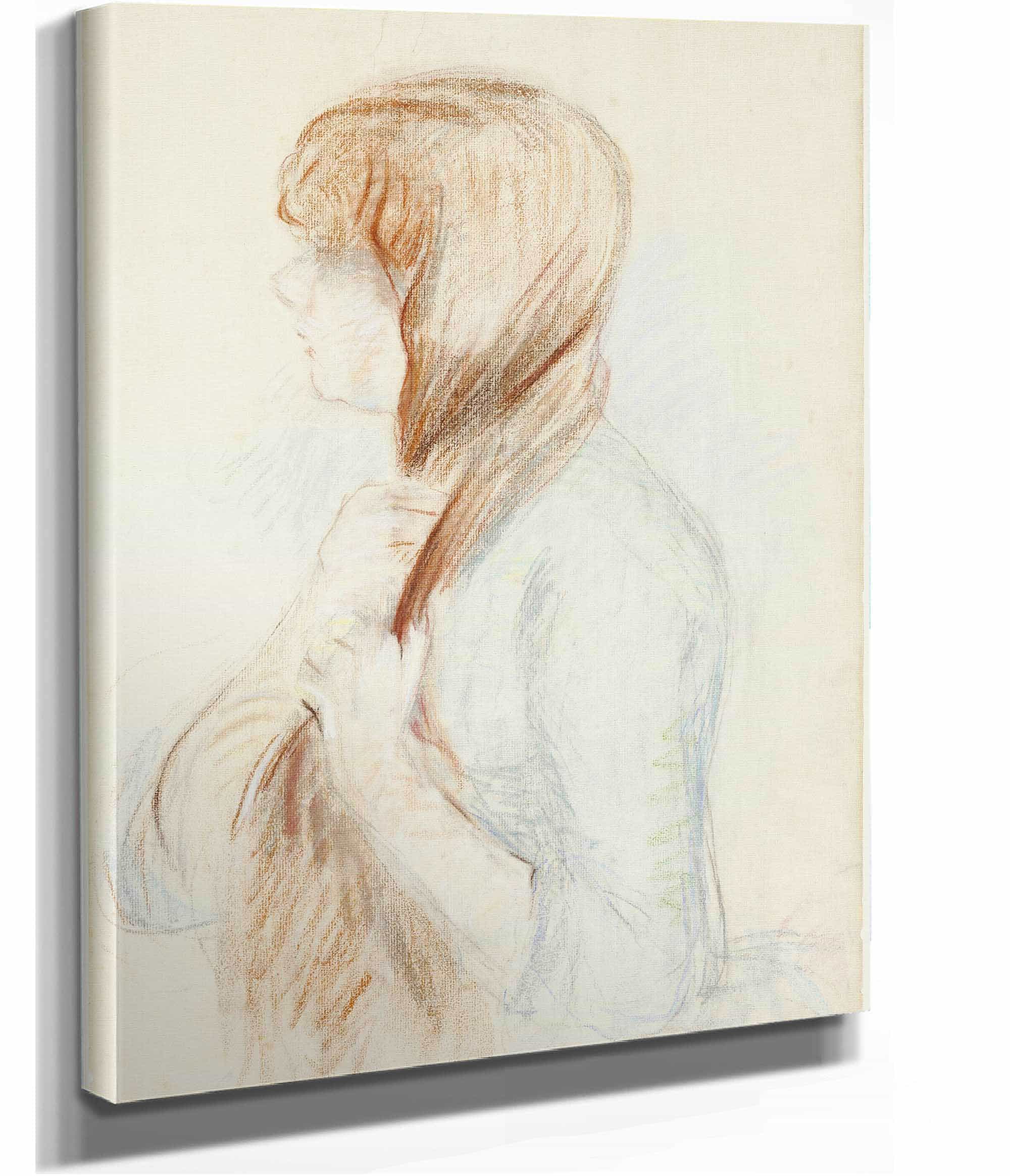 Girl Plaiting Her Hair La Natte by Berthe Morisot - Image 2