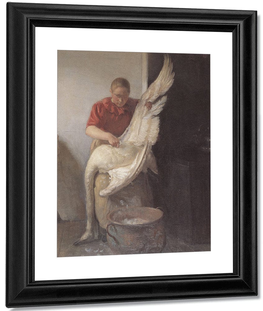 Girl Plucking A Swan 1900 By Anna Ancher - Image 3