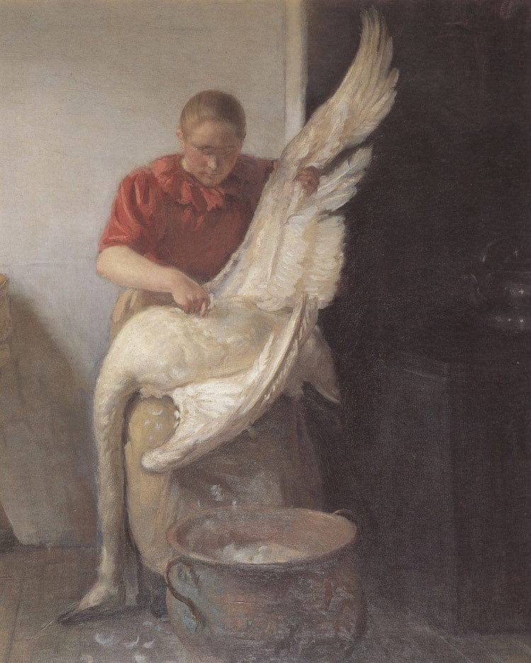 Girl Plucking A Swan 1900 By Anna Ancher - Image 6