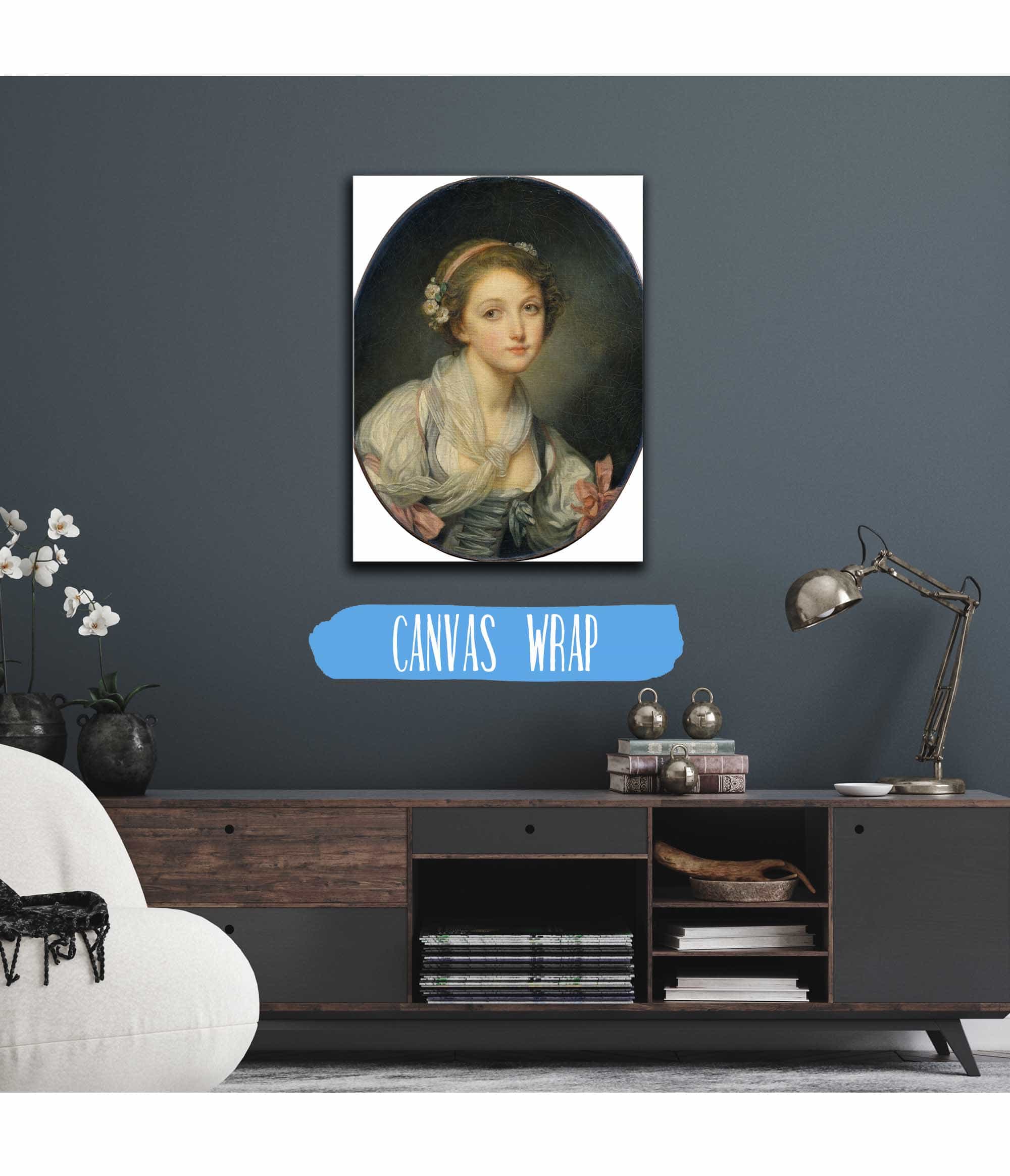 Girl With A Gauze Scarf by Jean Baptiste Greuze - Image 3