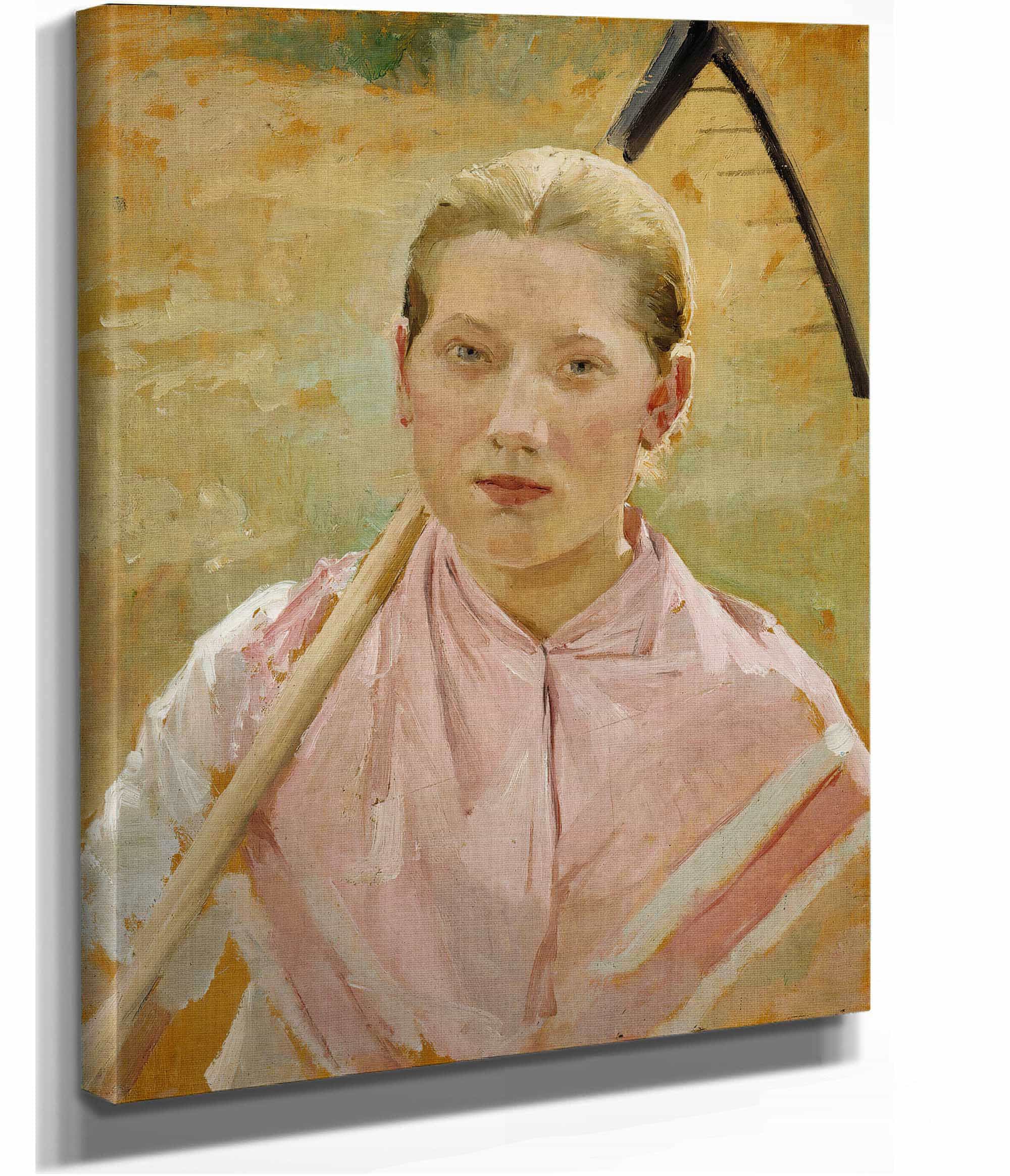 Girl With A Rake Study For August by Albert Edelfelt - Image 2