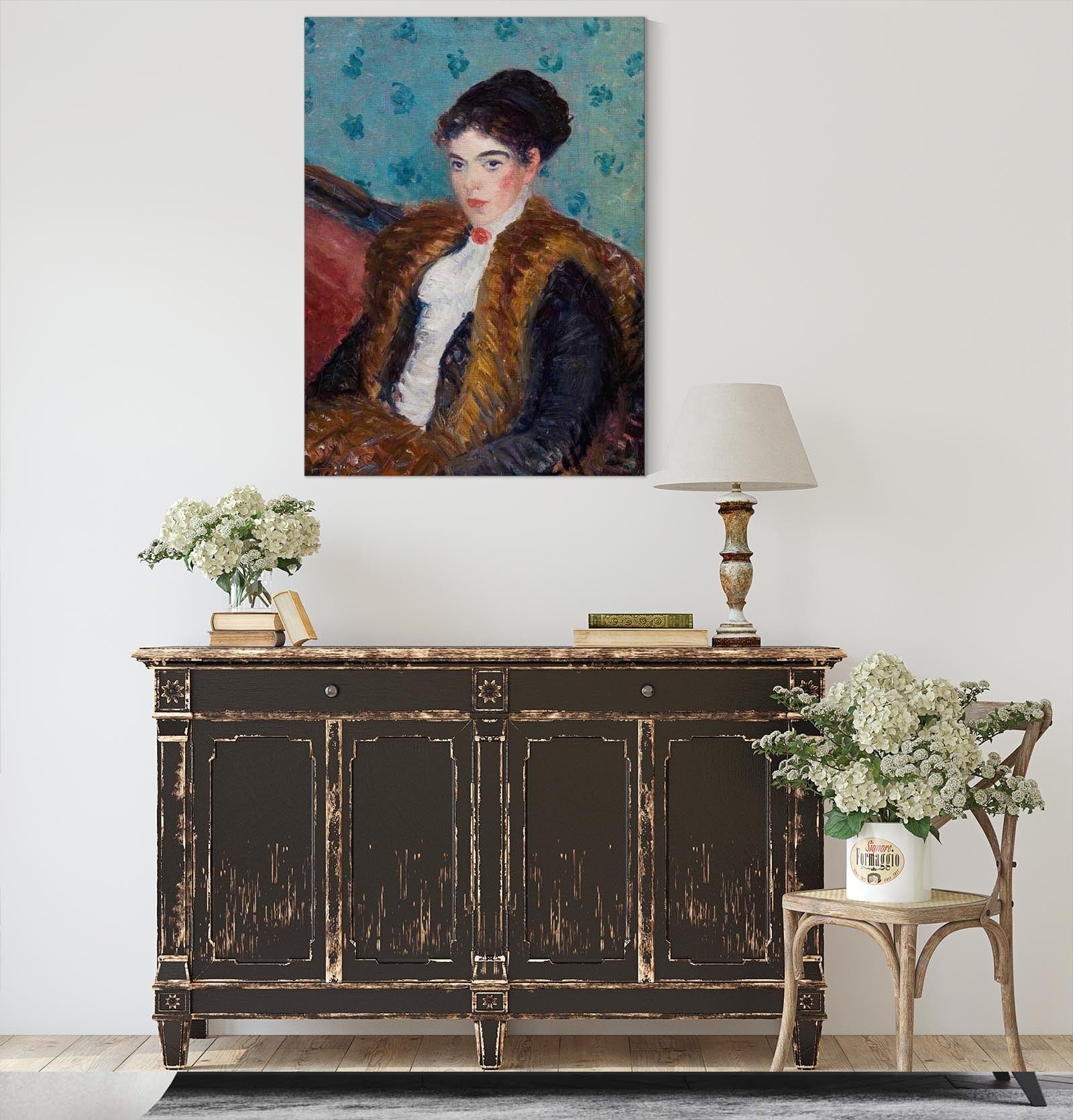 Girl With Fox Furs by William James Glackens - Image 4