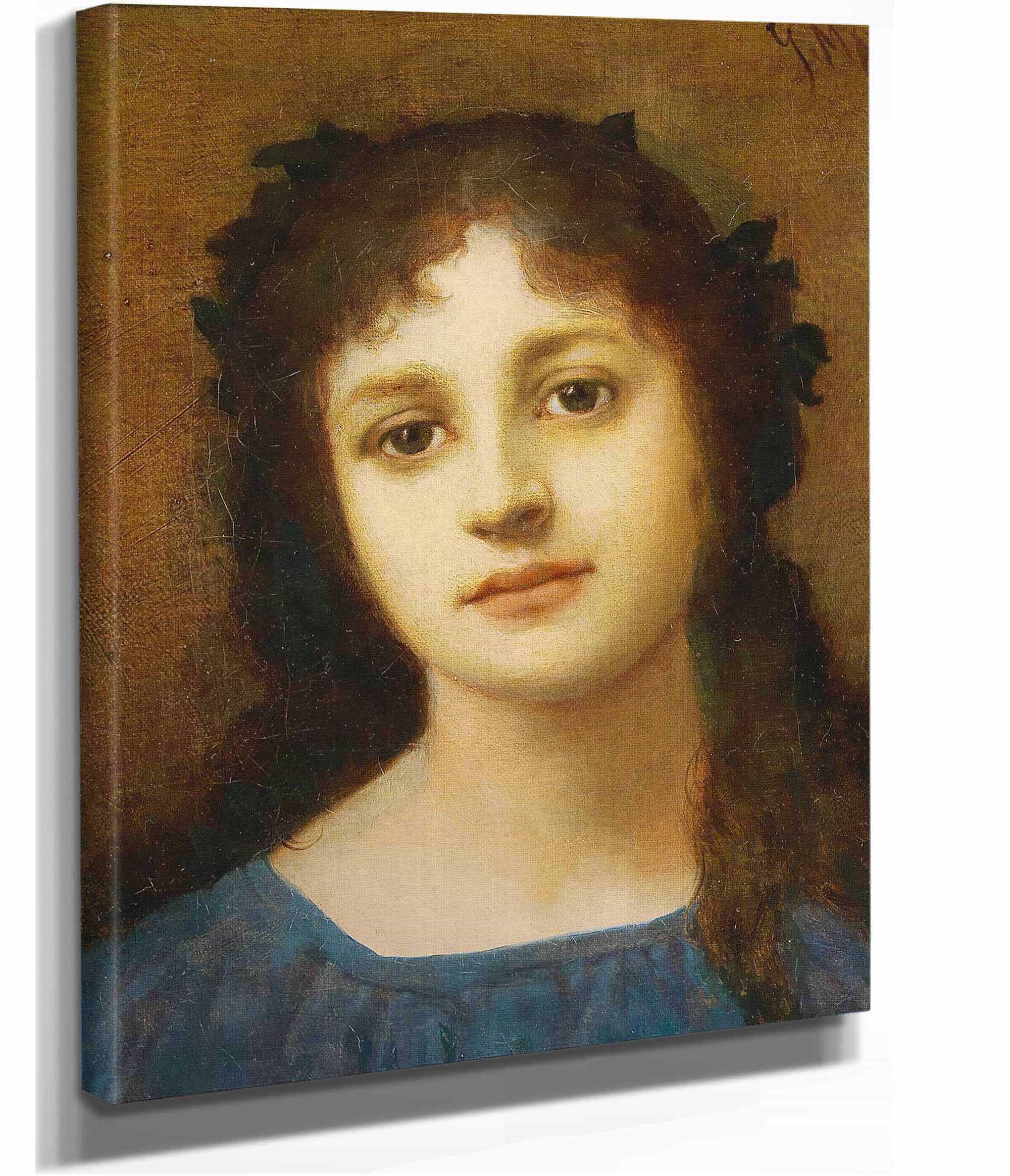 Girl With Vine Leaves In Her Hair by Gabriel Von Max - Image 2