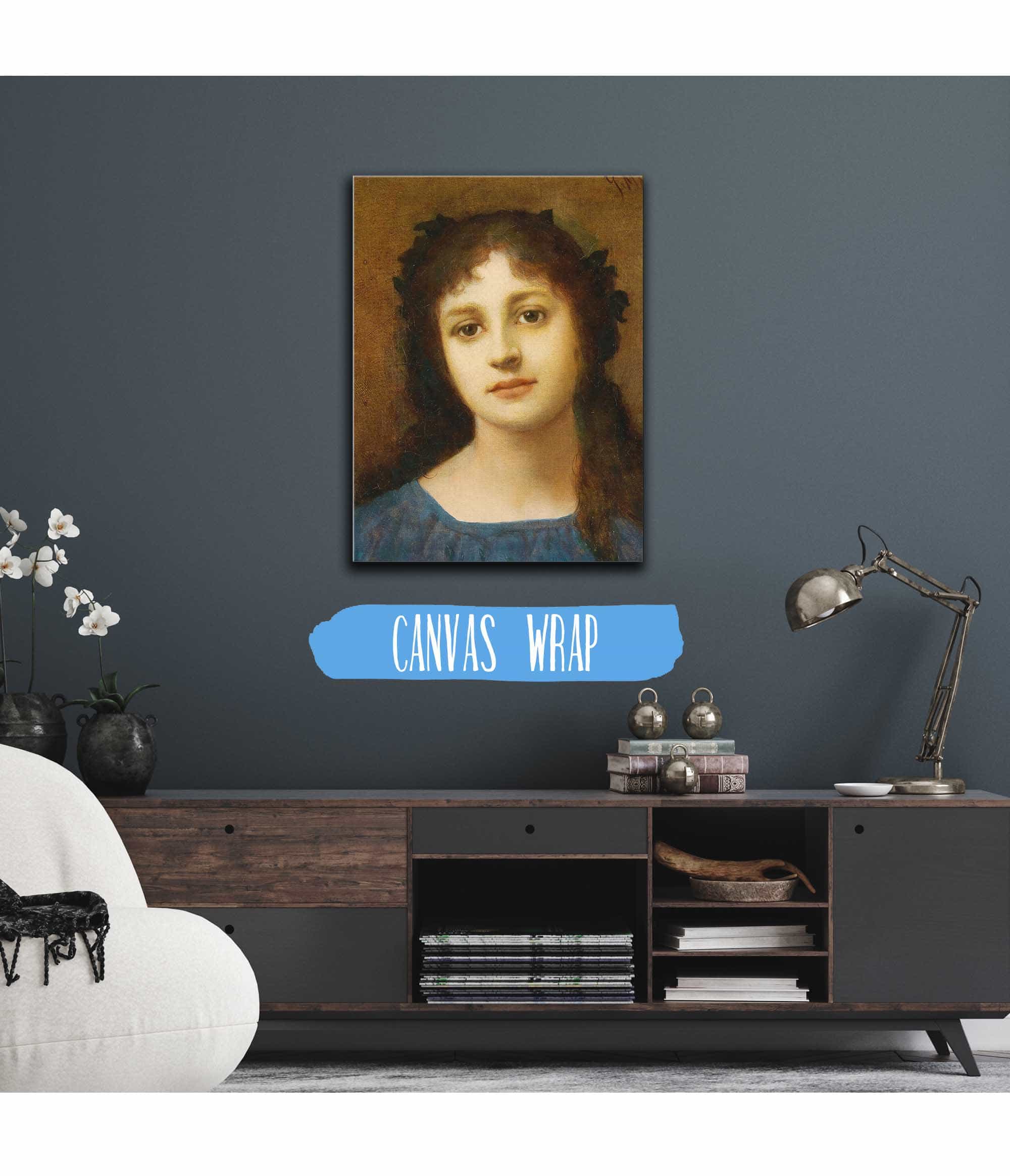 Girl With Vine Leaves In Her Hair by Gabriel Von Max - Image 3