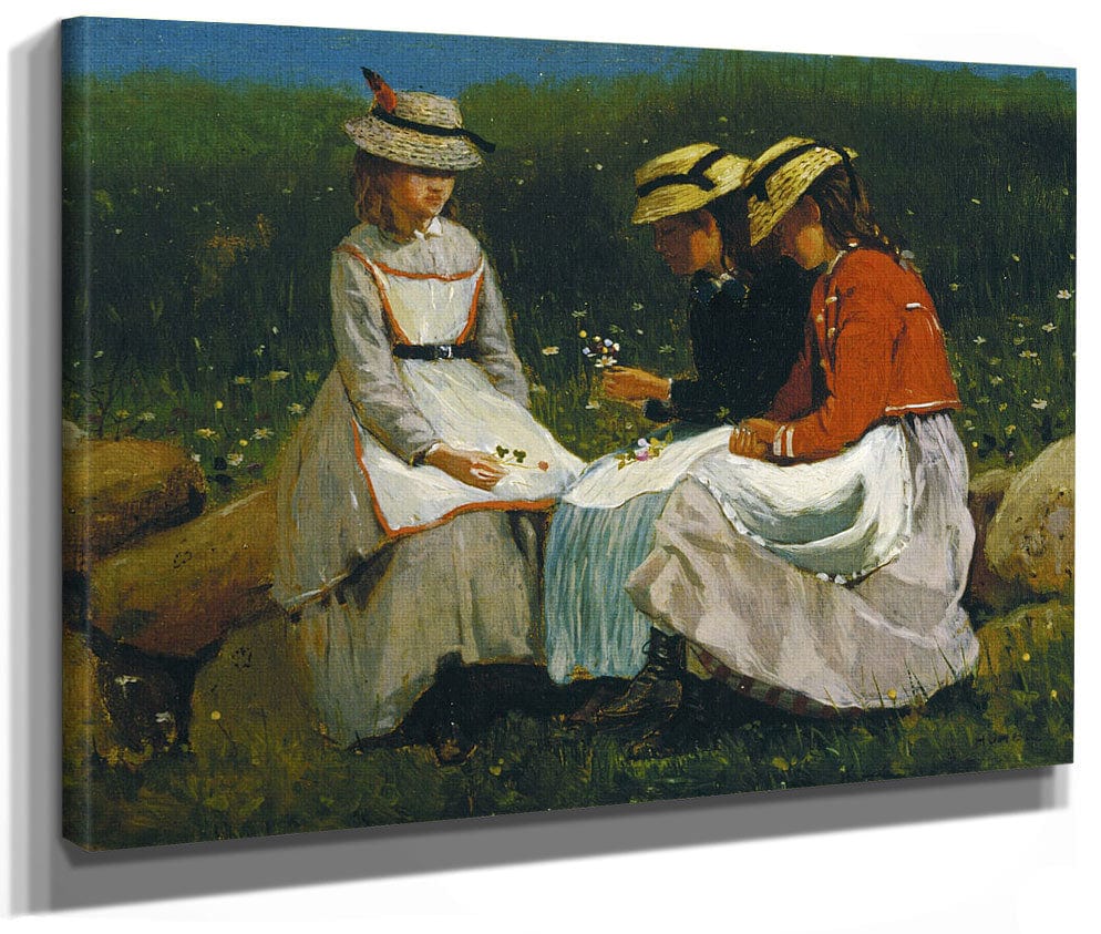 Girls In A Landscape By Winslow Homer
