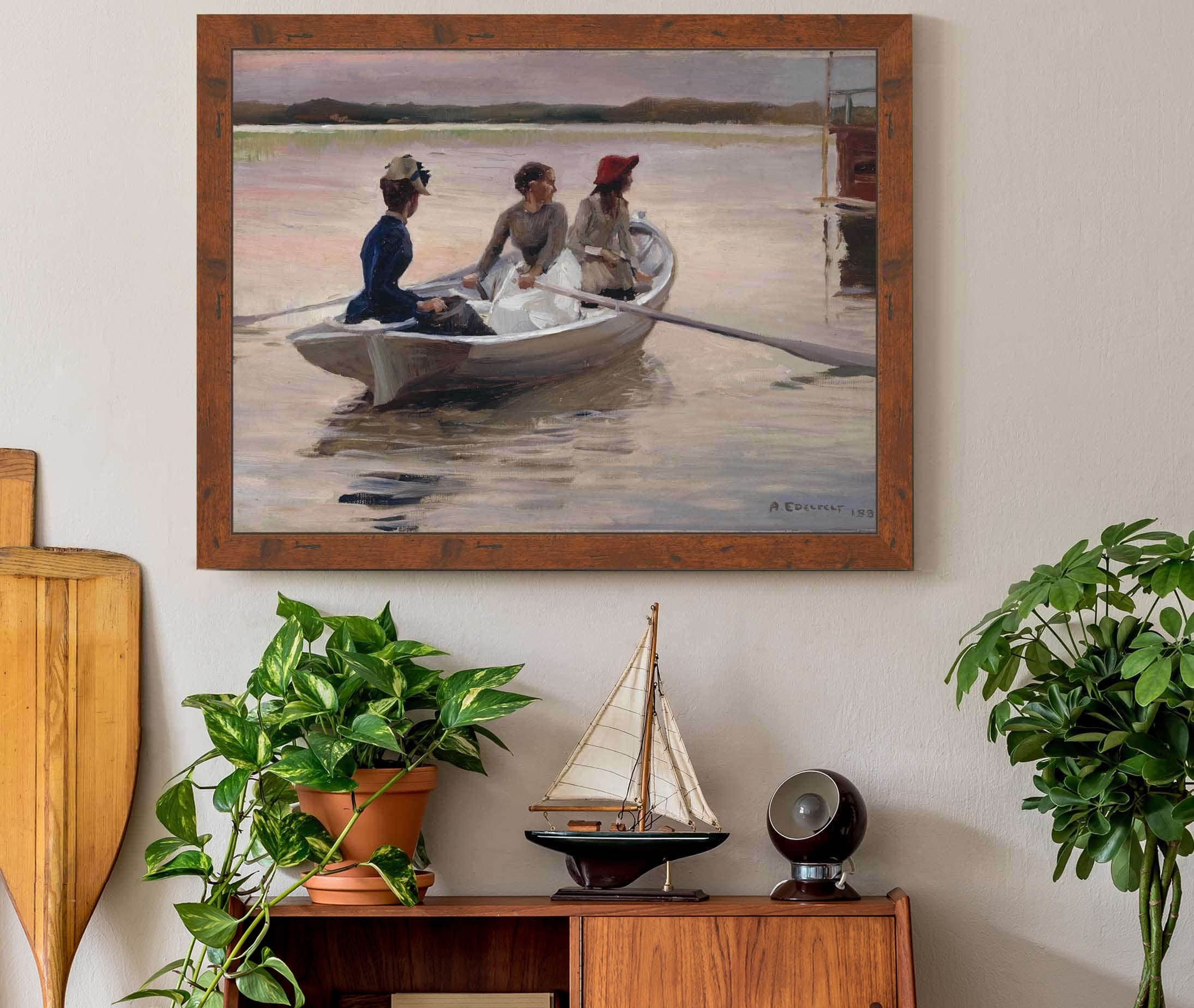 Girls In A Rowing Boat Summer In The Archipelago by Albert Edelfelt - Image 3
