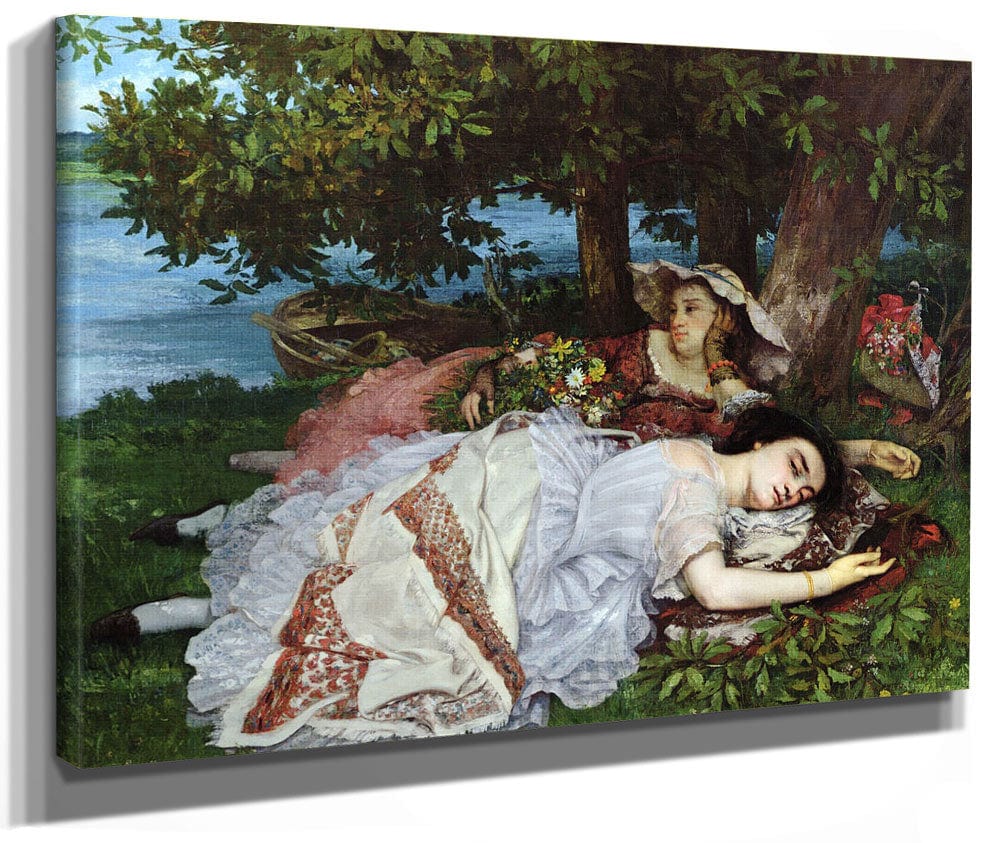 Girls On The Banks Of The Seine By Jean Desire Gustave Courbet