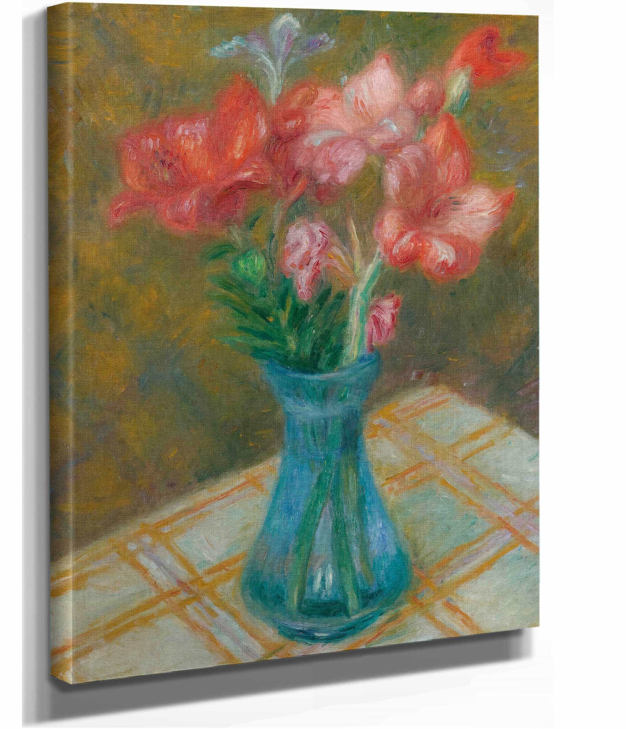 Gladiolas In Green Glass Vase by William James Glackens - Image 2