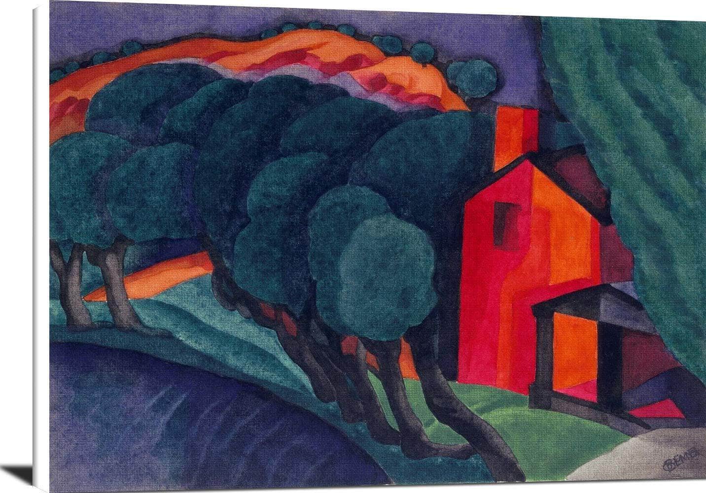 Glowing Night Painting Oscar Bluemner Canvas Art