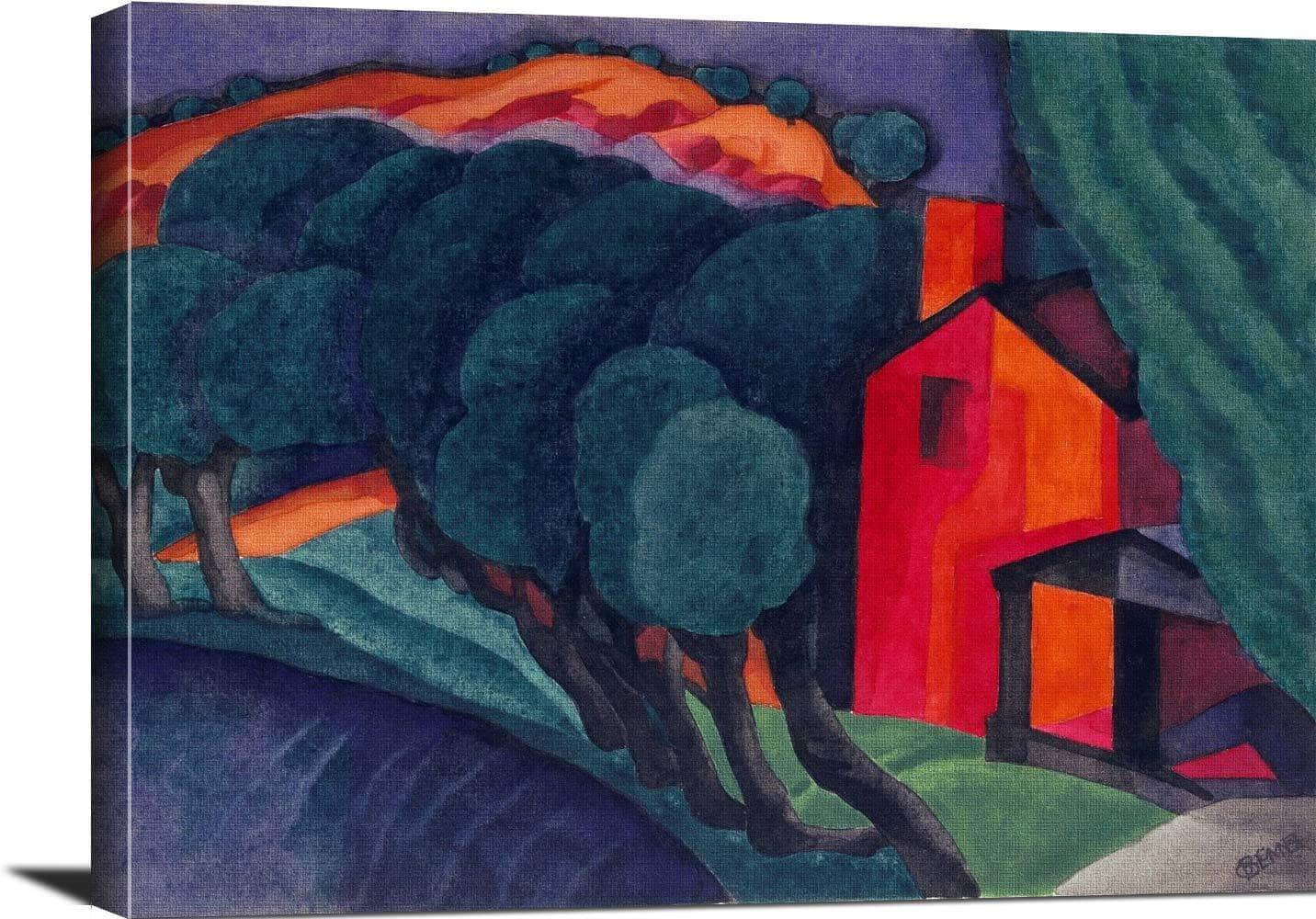 Glowing Night Painting Oscar Bluemner Canvas Art - Image 3