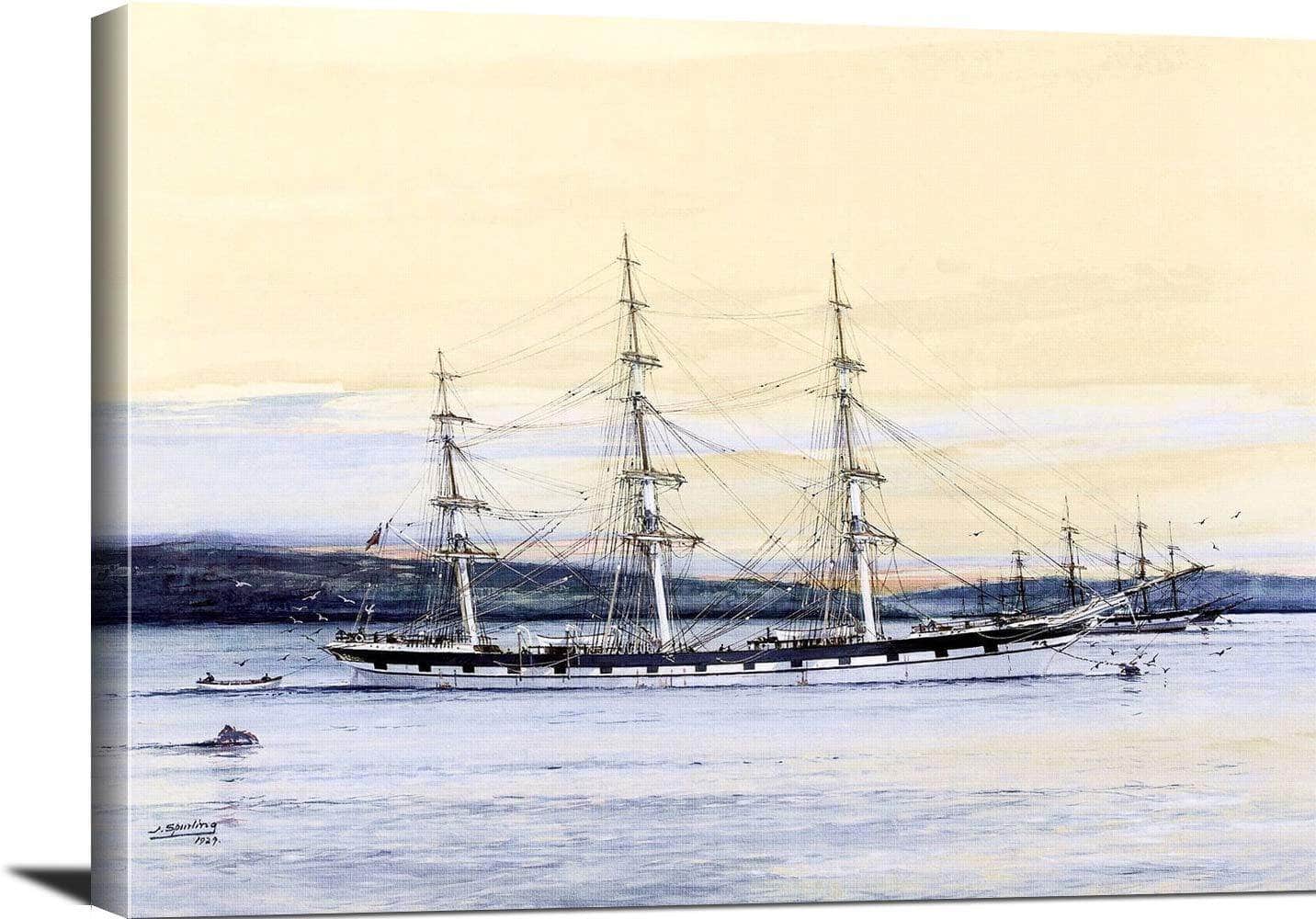 Golden Fleece Lying At Anchor Painting Jack Spurling Canvas Art - Image 3