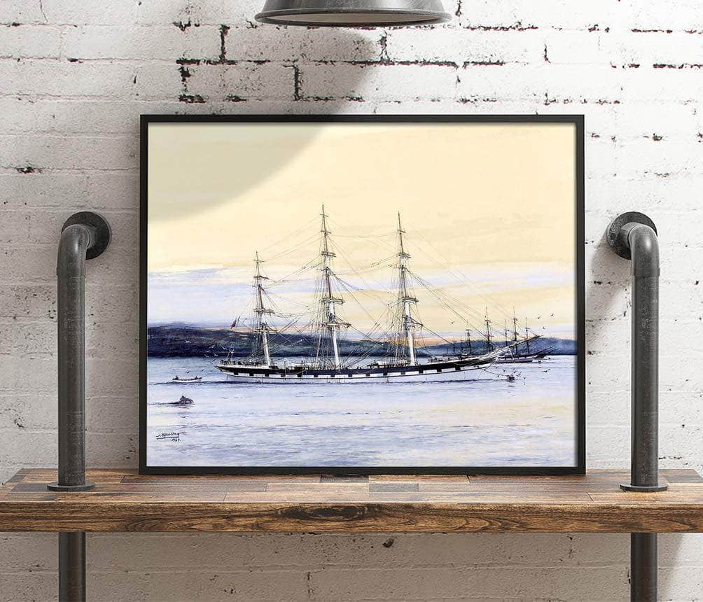 Golden Fleece Lying At Anchor Painting Jack Spurling Canvas Art - Image 4
