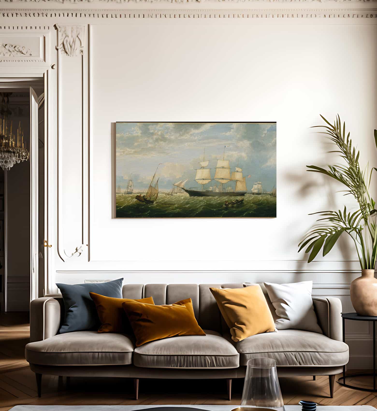 Golden State Entering New York Harbor By Fitz Henry Lane - Image 3