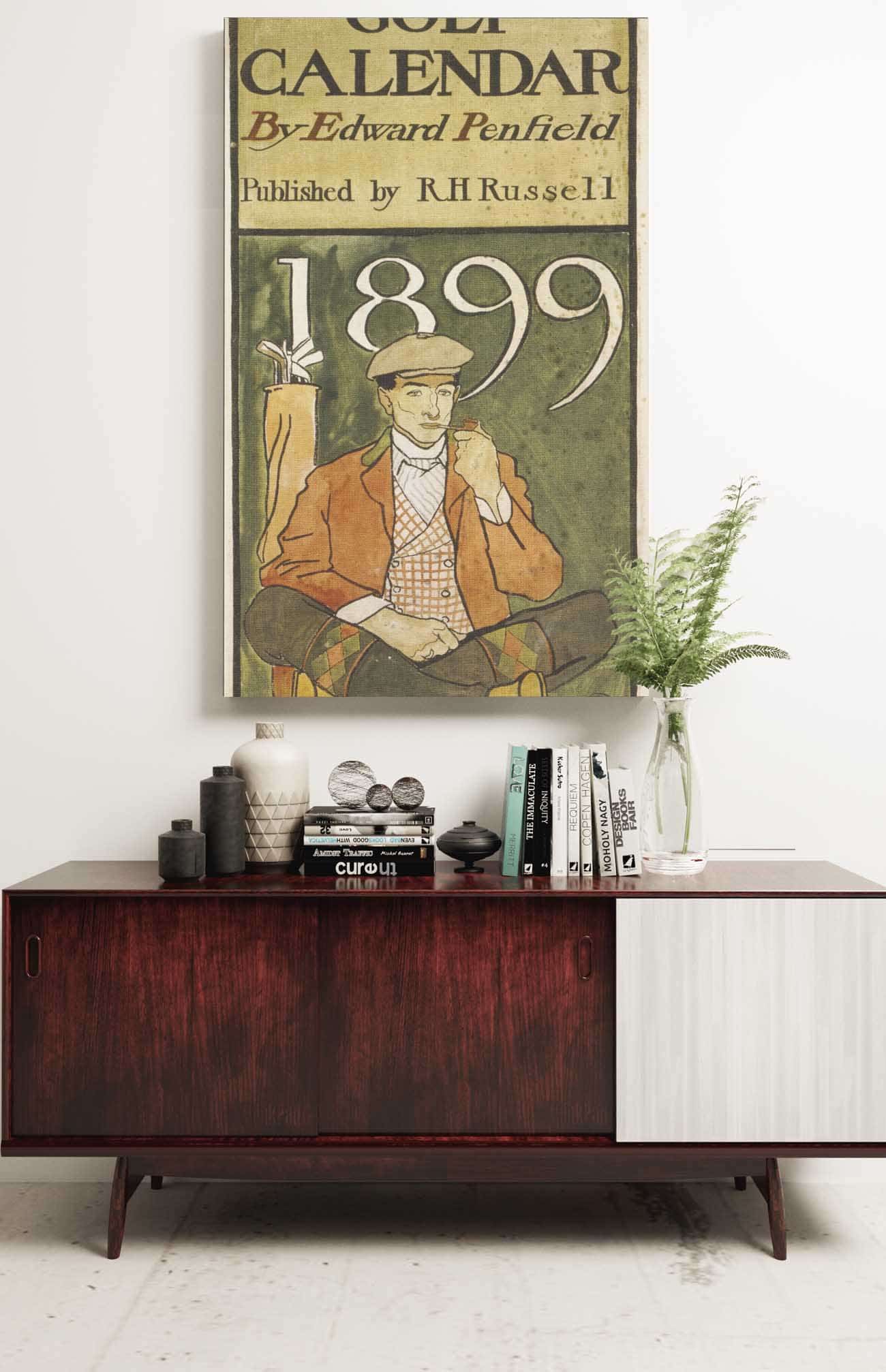 Golfer Seated By Clubs by Edward Penfield - Image 2