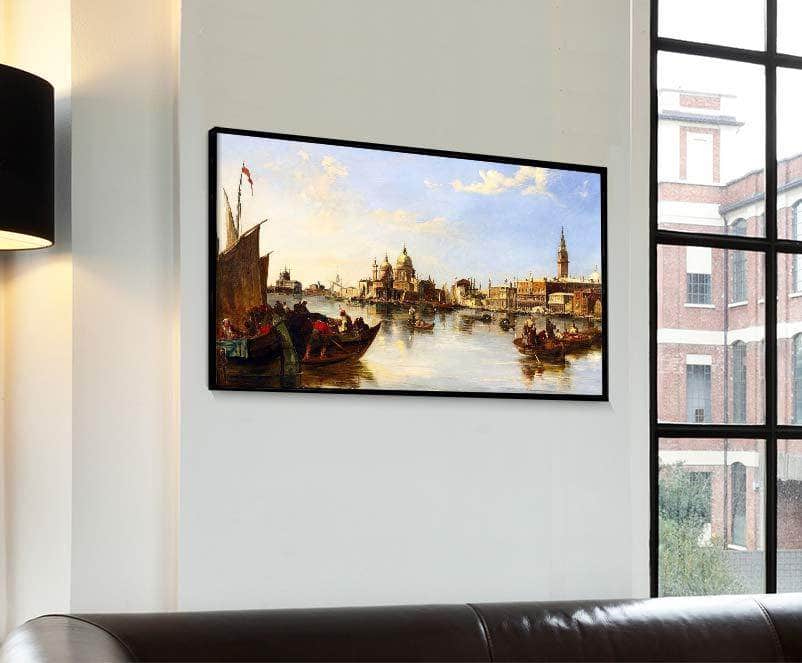 Gondolas Fishing Boats Grand Canal Venice Painting Edward Pritchett Canvas Art - Image 4