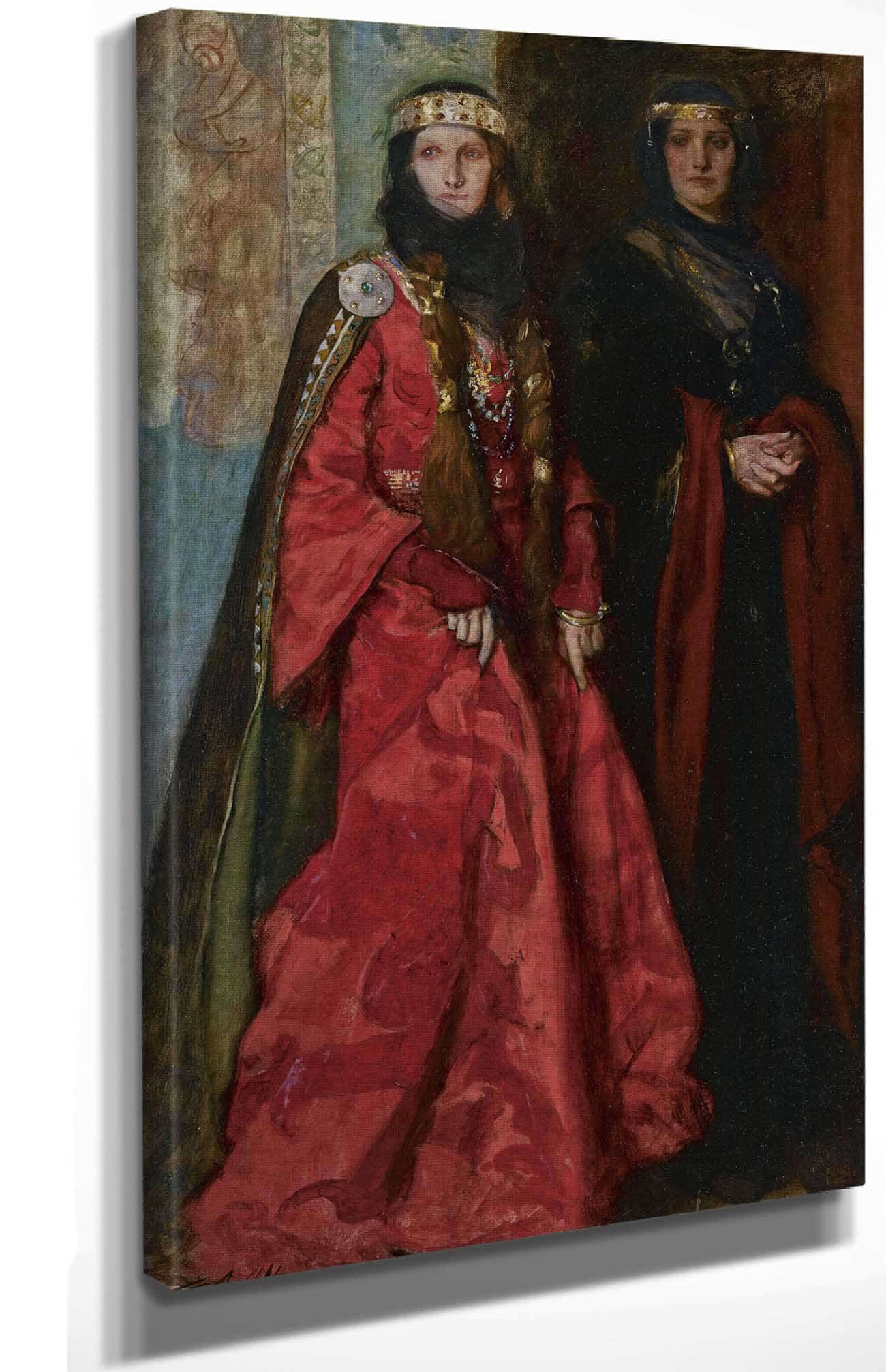 Goneril And Regan King Lear Act I Scene I by Edwin Austin Abbey - Image 4