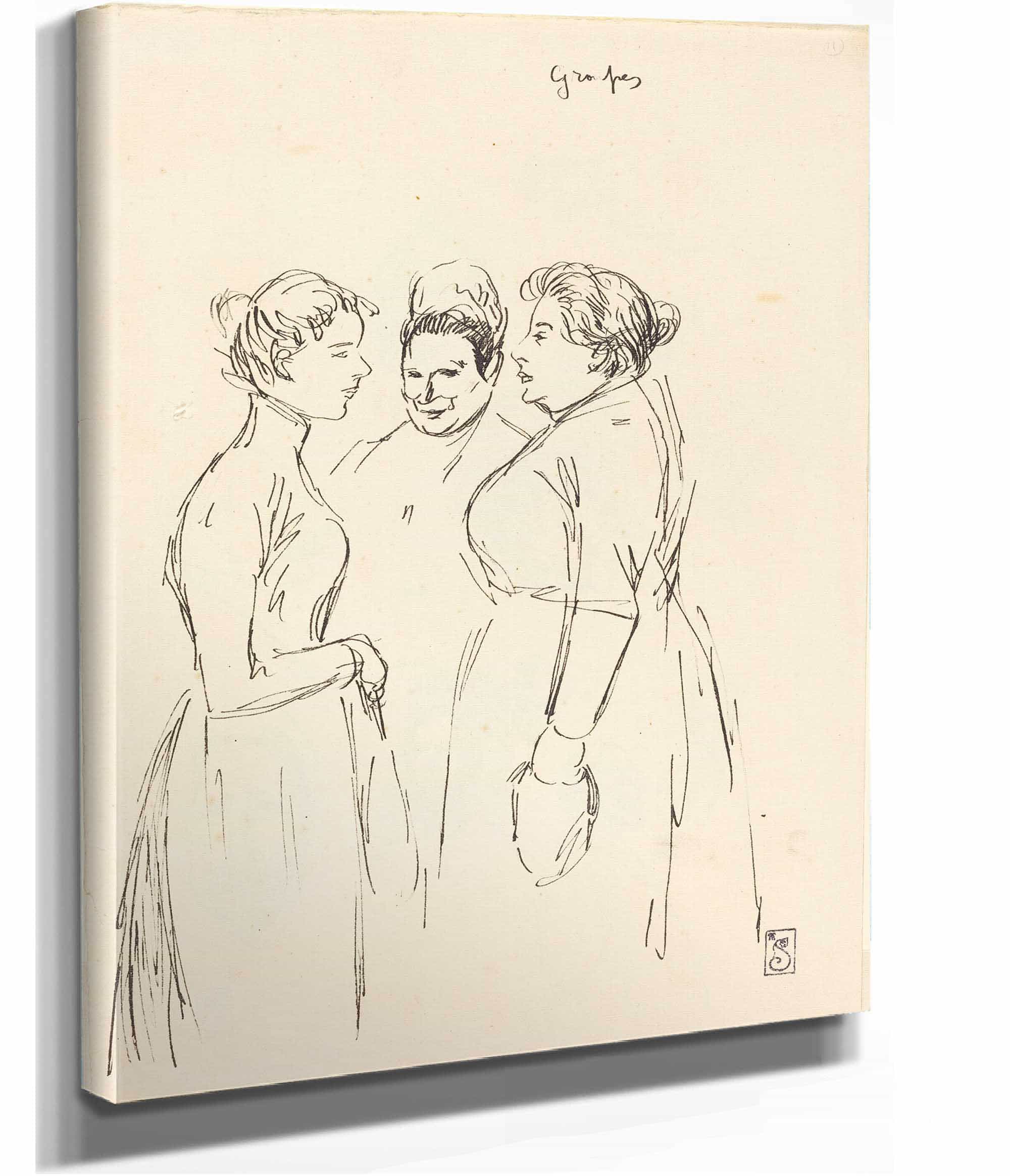 Gossiping Women by Theophile Alexandre Steinlen - Image 2