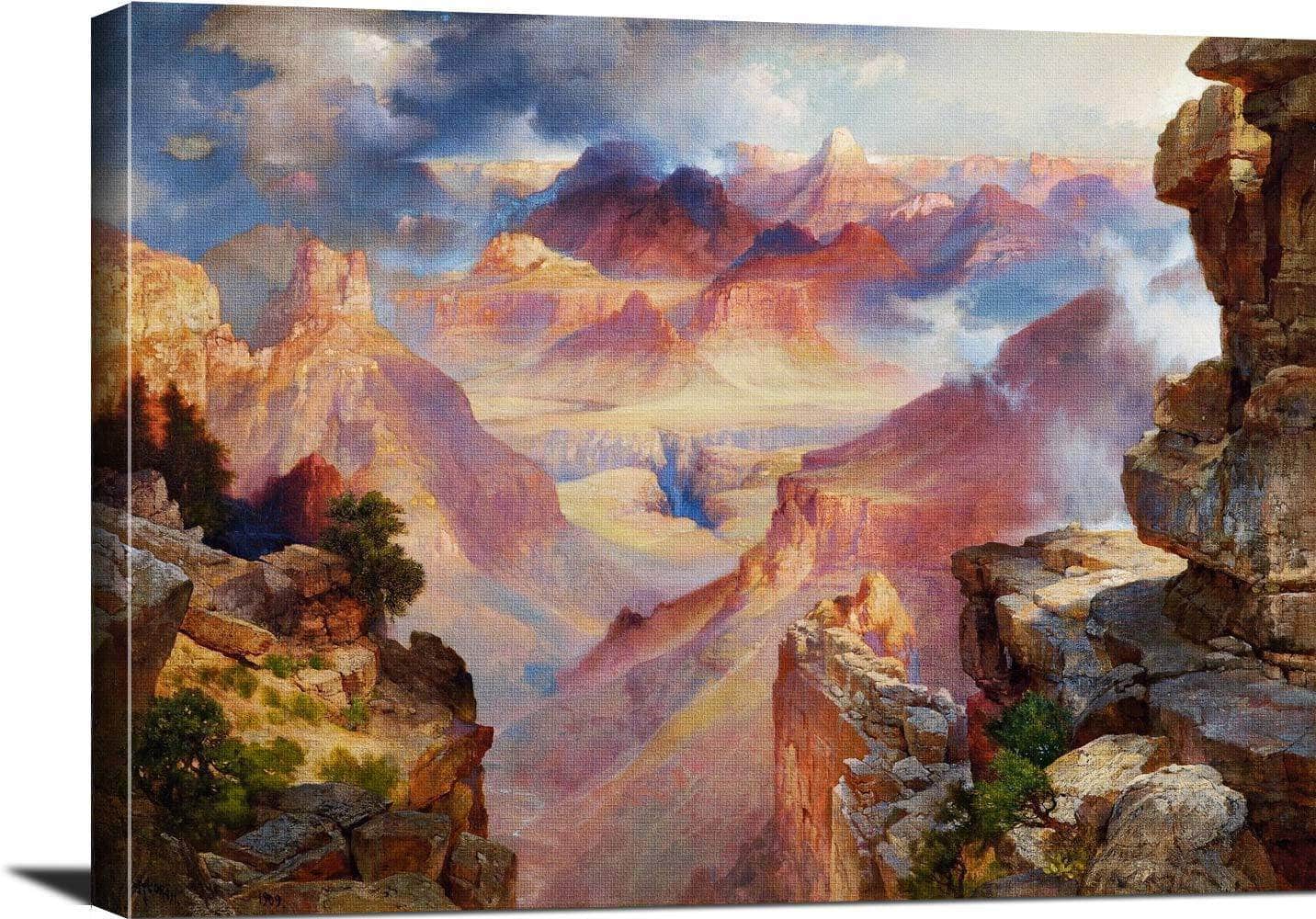 Grand Canyon Of Arizona At Sunset Painting Thomas Moran Canvas Art - Image 3