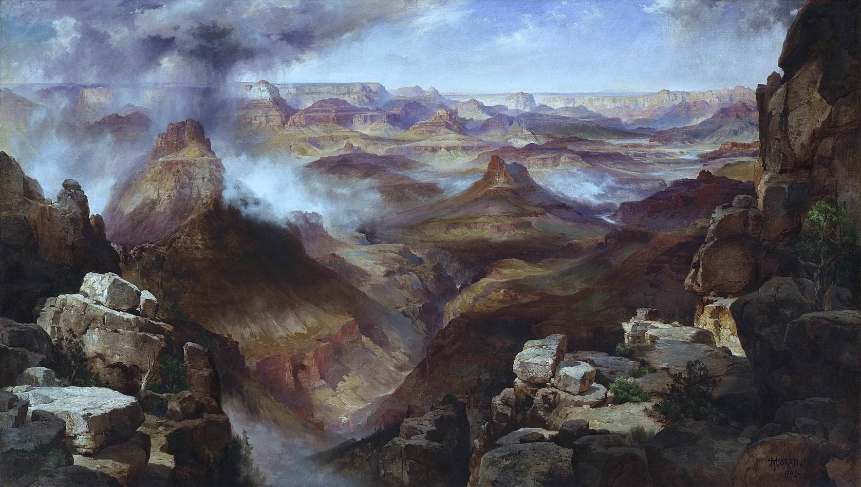 Grand Canyon Of The Colorado River Painting Thomas Moran Canvas Art - Image 5