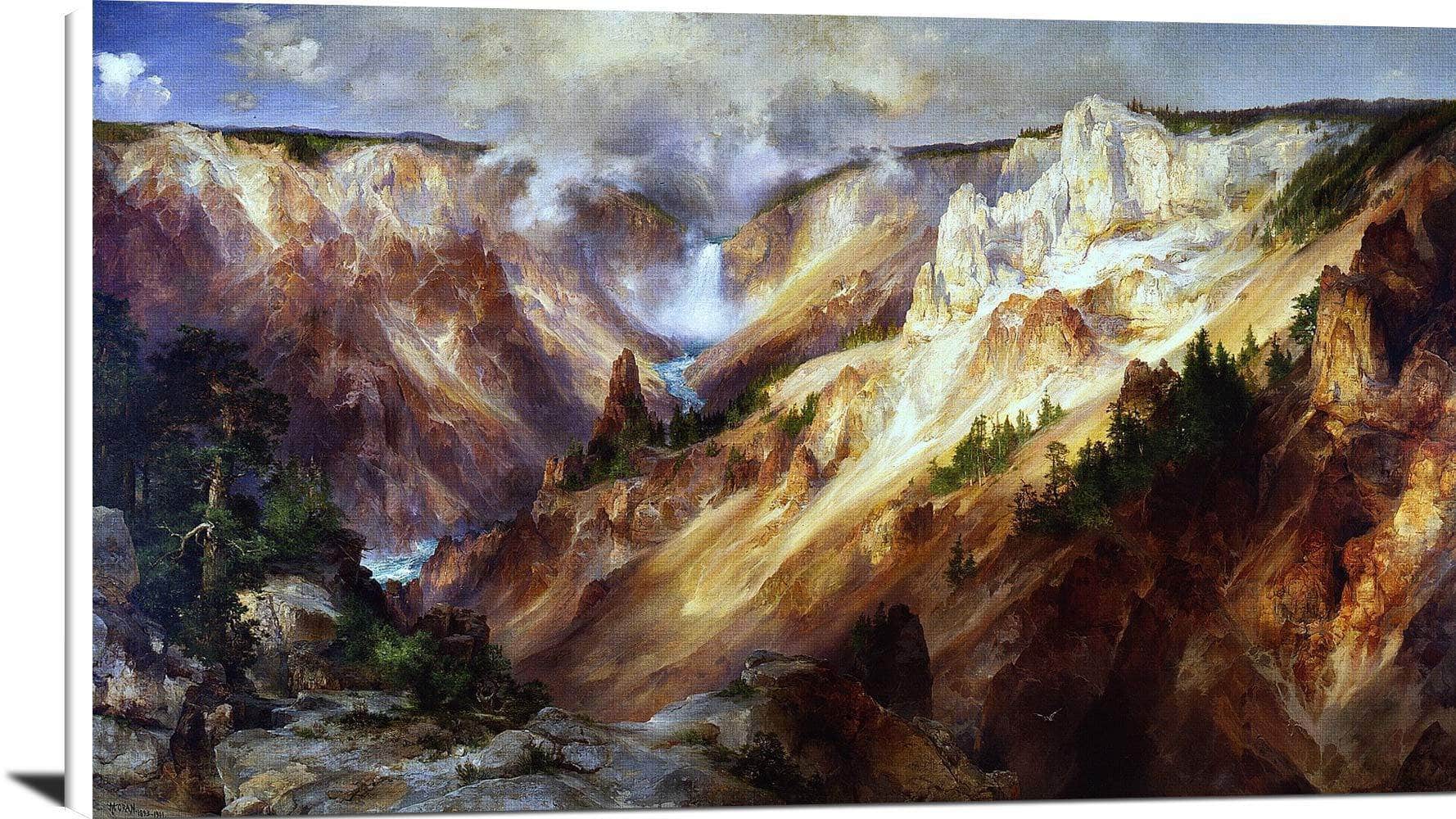 Grand Canyon Of The Yellowstone Painting Thomas Moran Canvas Art