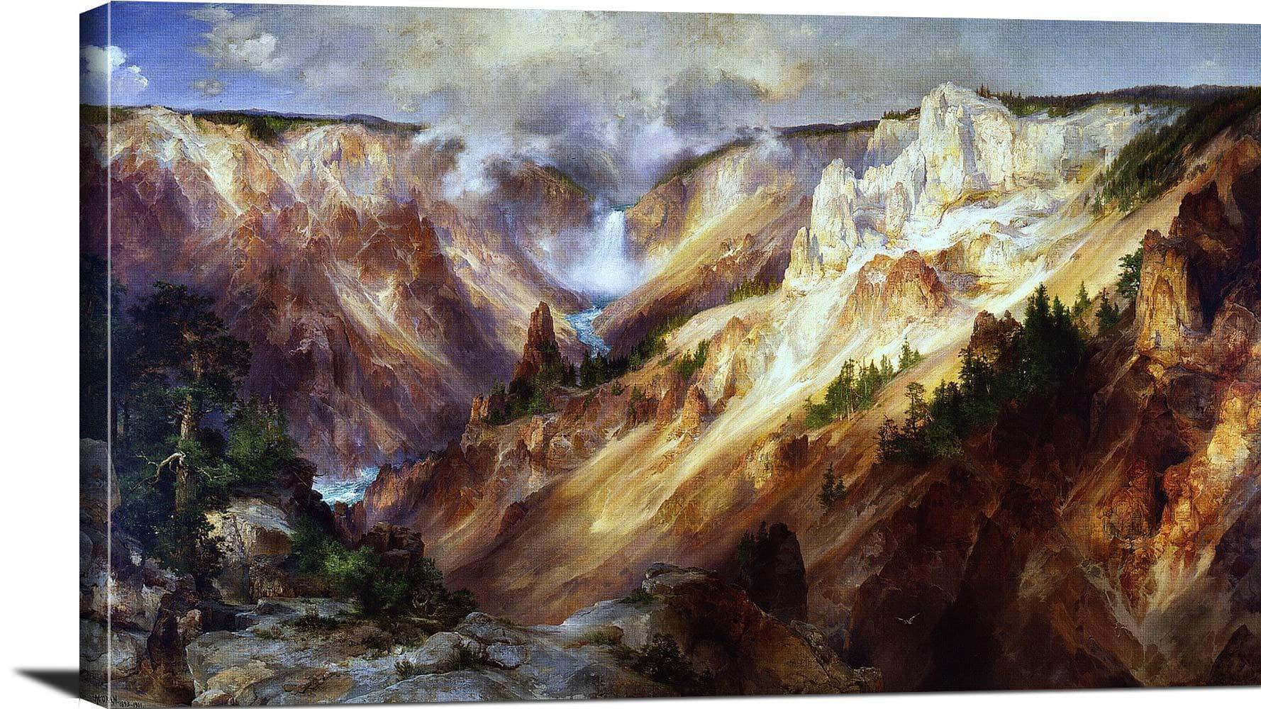 Grand Canyon Of The Yellowstone Painting Thomas Moran Canvas Art - Image 3