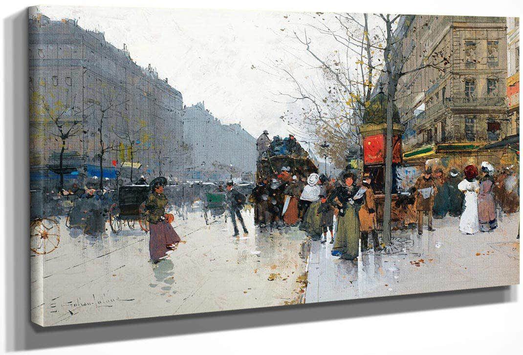 Grands Boulevards In Paris By Eugene Galien Laloue