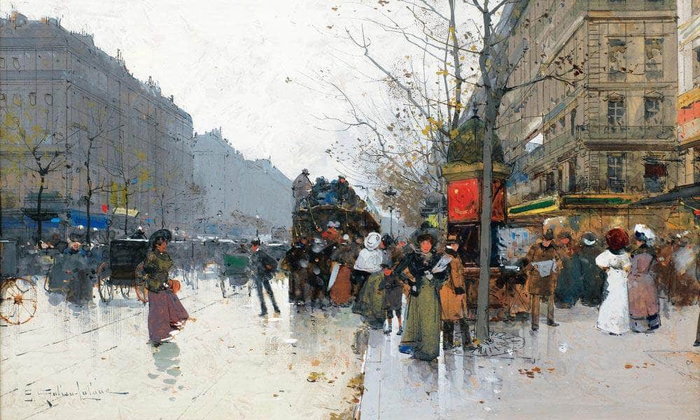 Grands Boulevards In Paris By Eugene Galien Laloue - Image 5